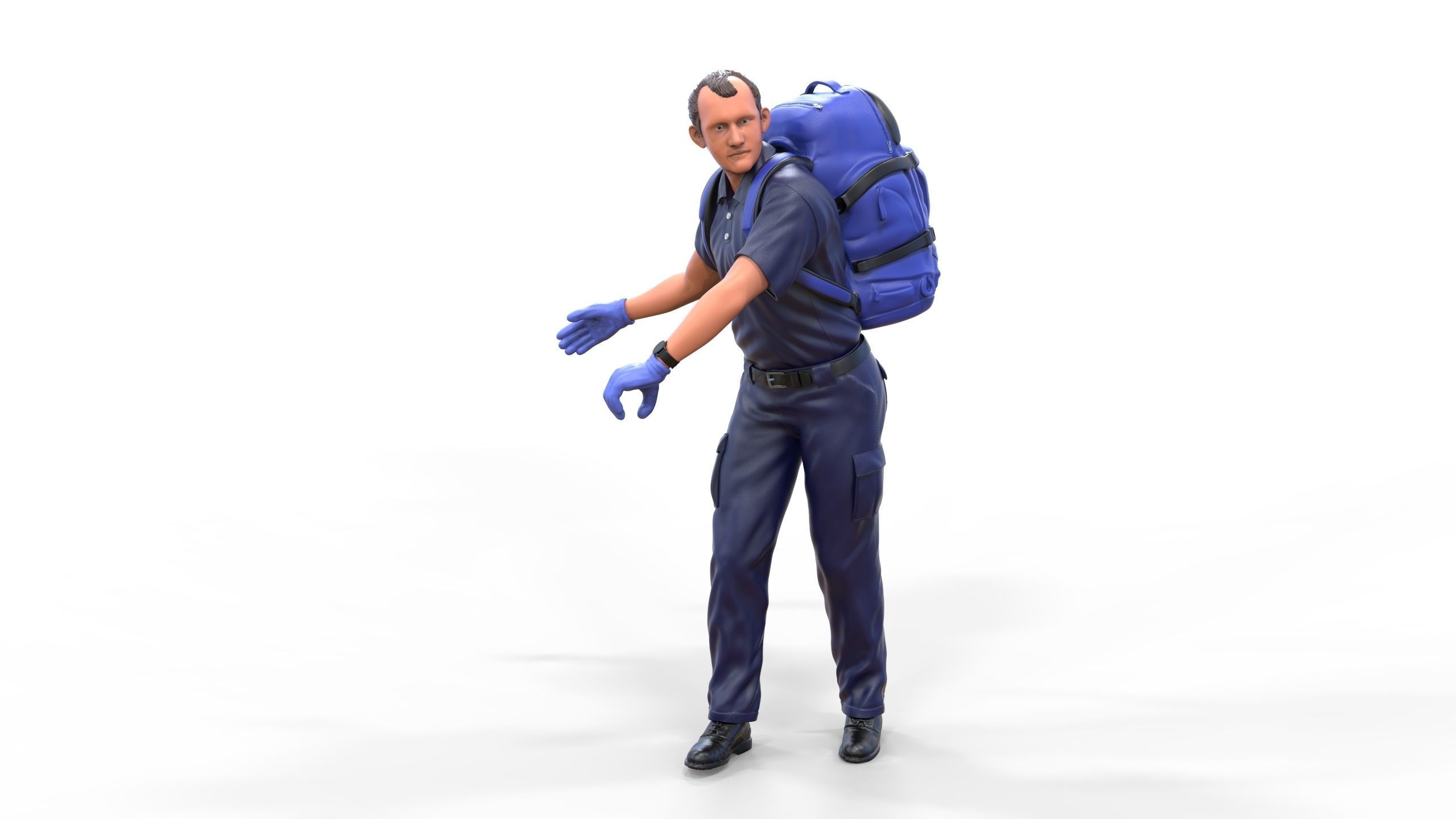 N4 paramedic emergency service with backpack 3D print model_36