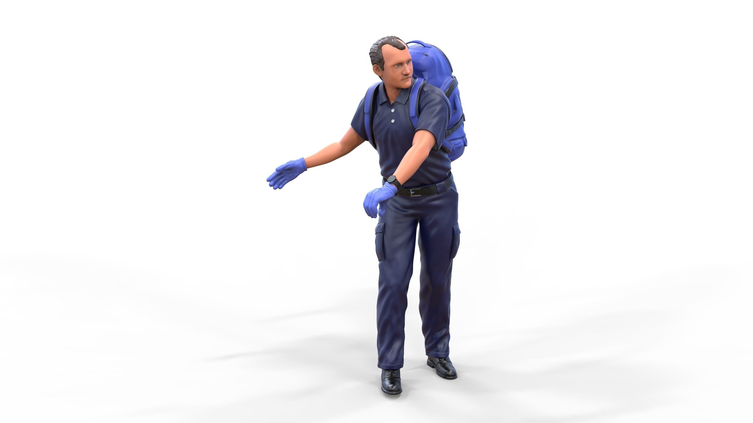 N4 paramedic emergency service with backpack 3D print model_33