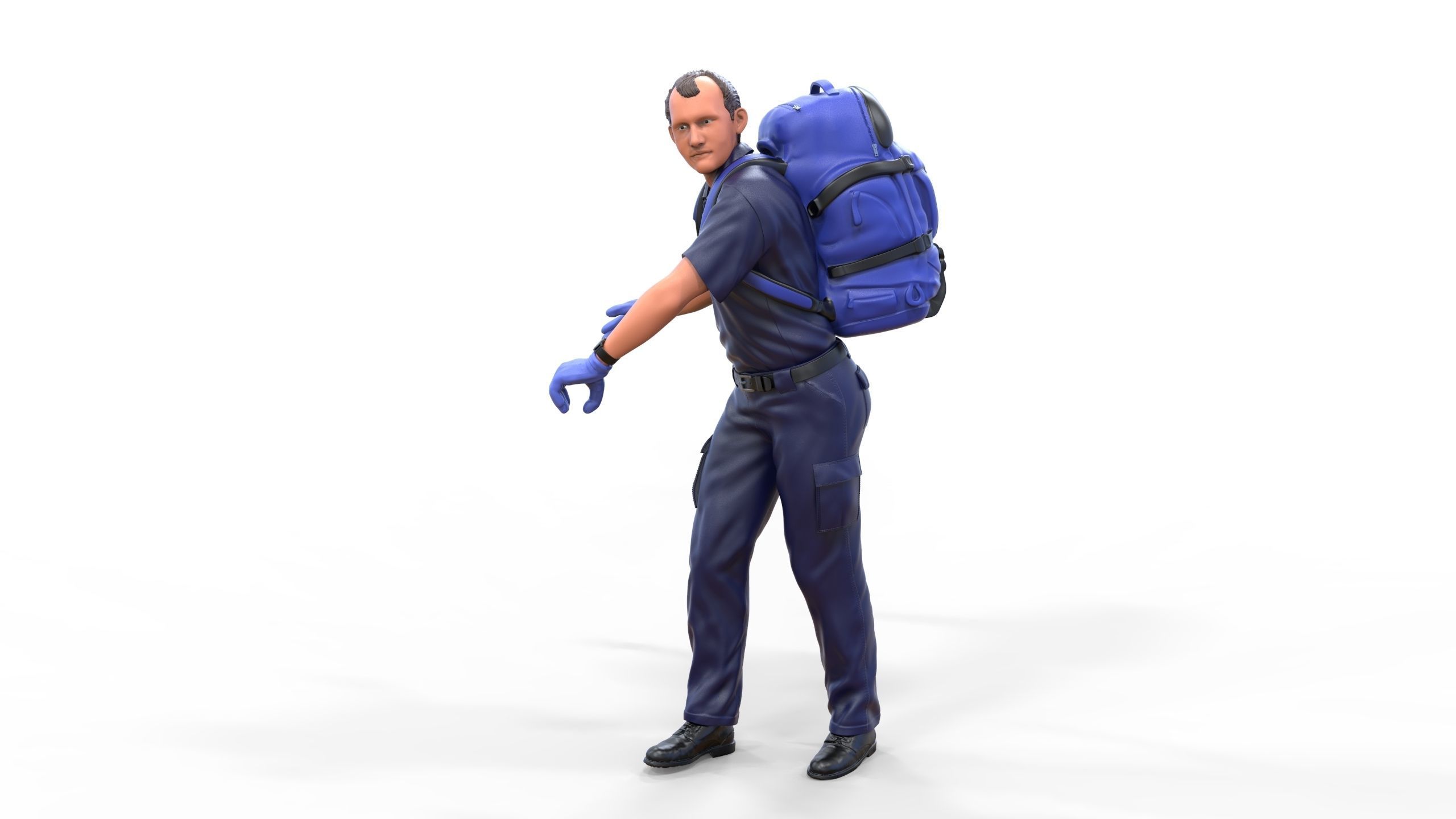 N4 paramedic emergency service with backpack 3D print model_38