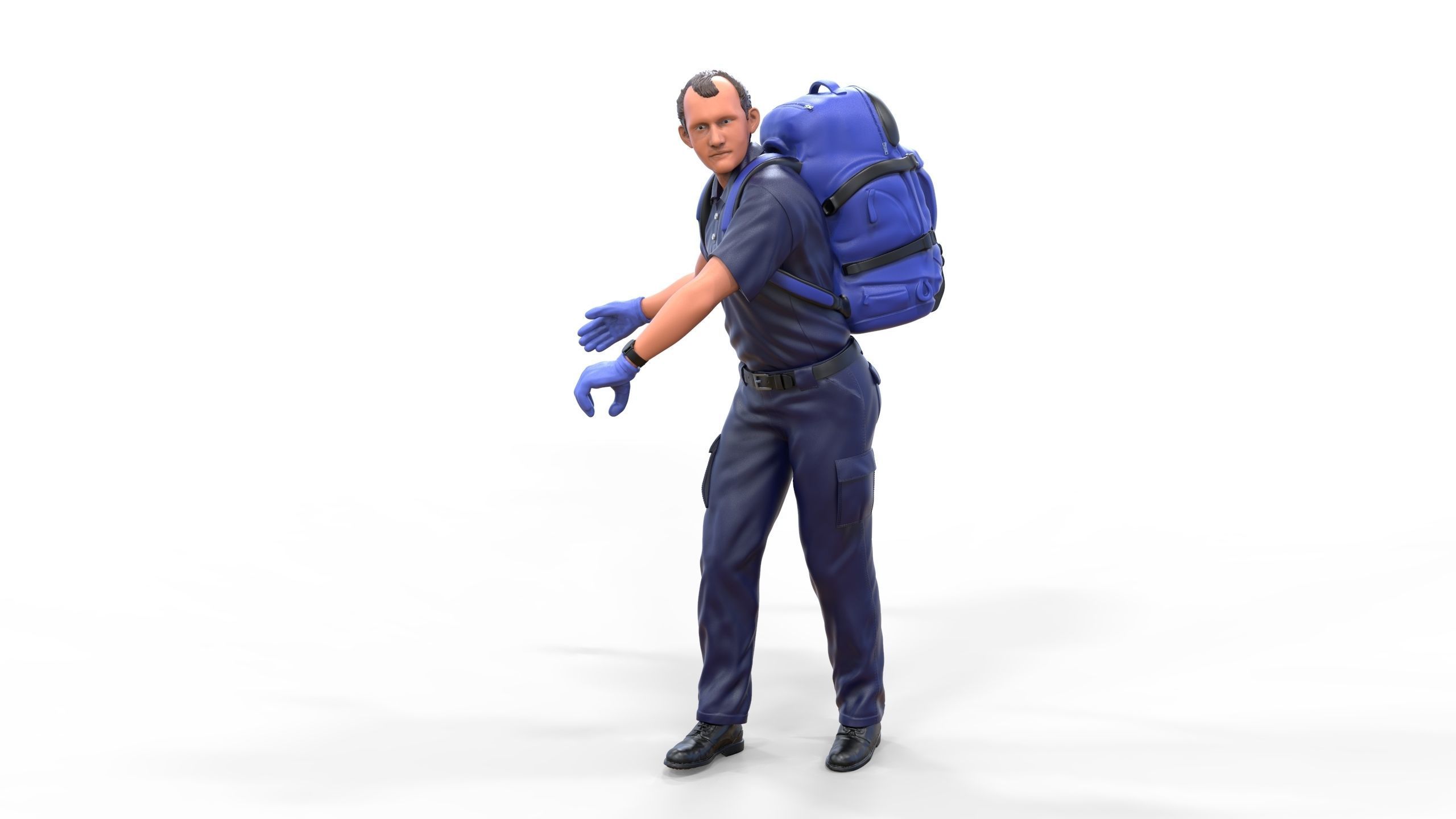 N4 paramedic emergency service with backpack 3D print model_37