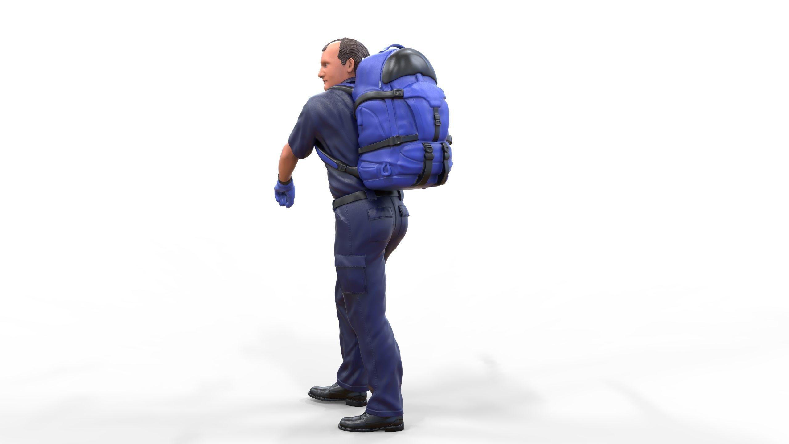 N4 paramedic emergency service with backpack 3D print model_7