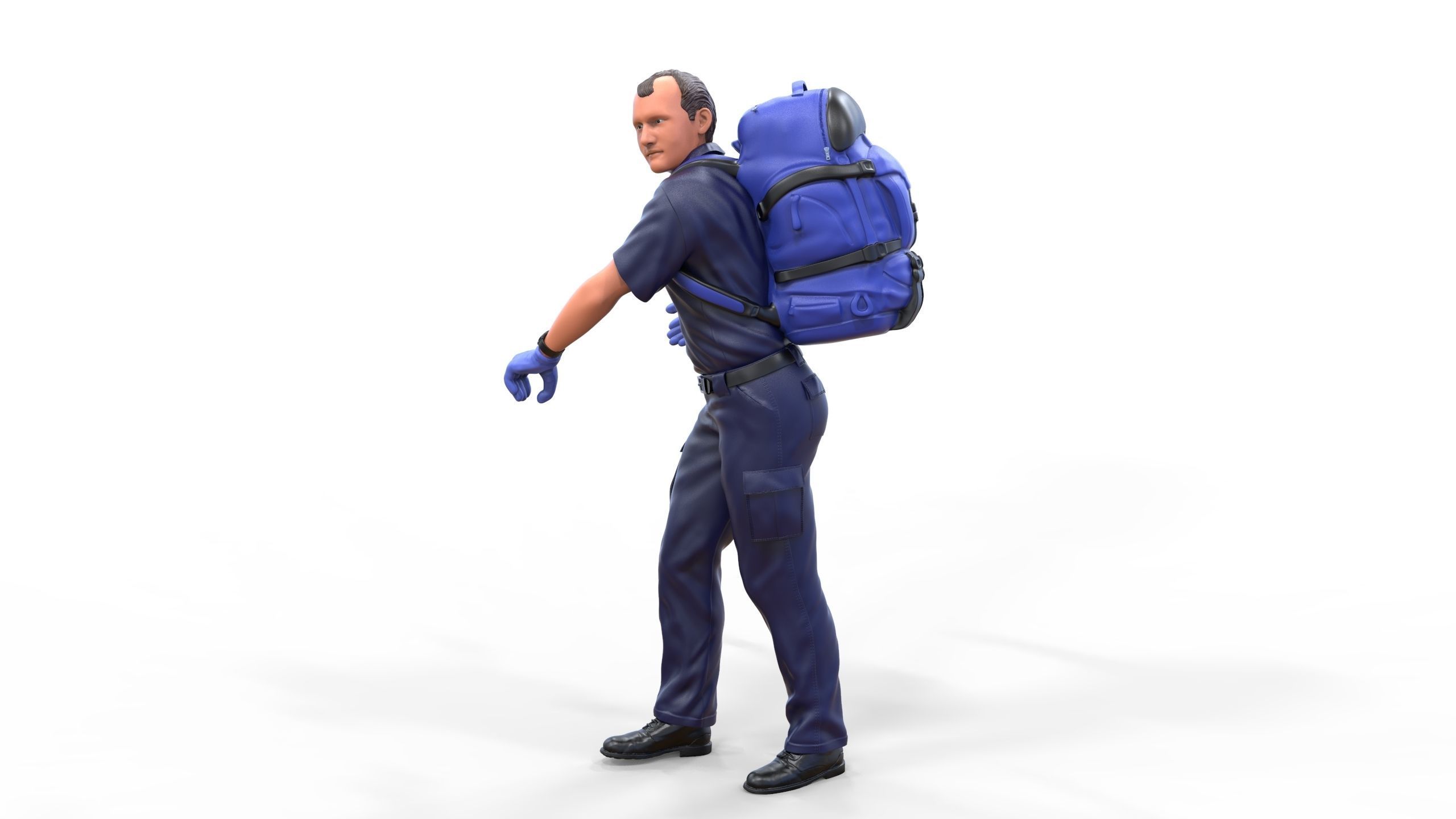 N4 paramedic emergency service with backpack 3D print model_3