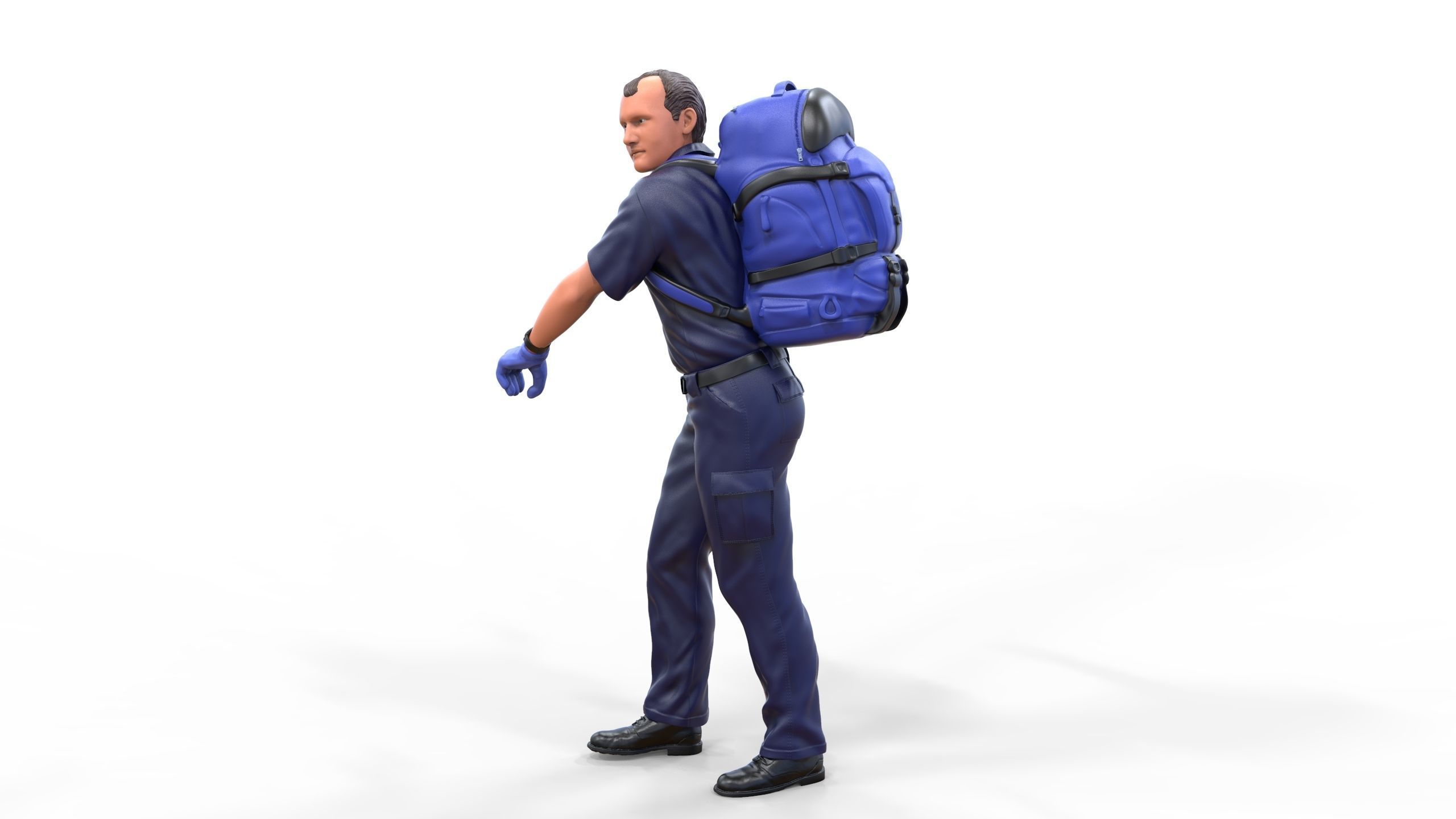 N4 paramedic emergency service with backpack 3D print model_4