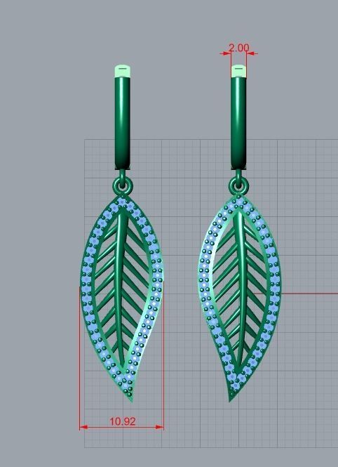 earrings 3D print model_8