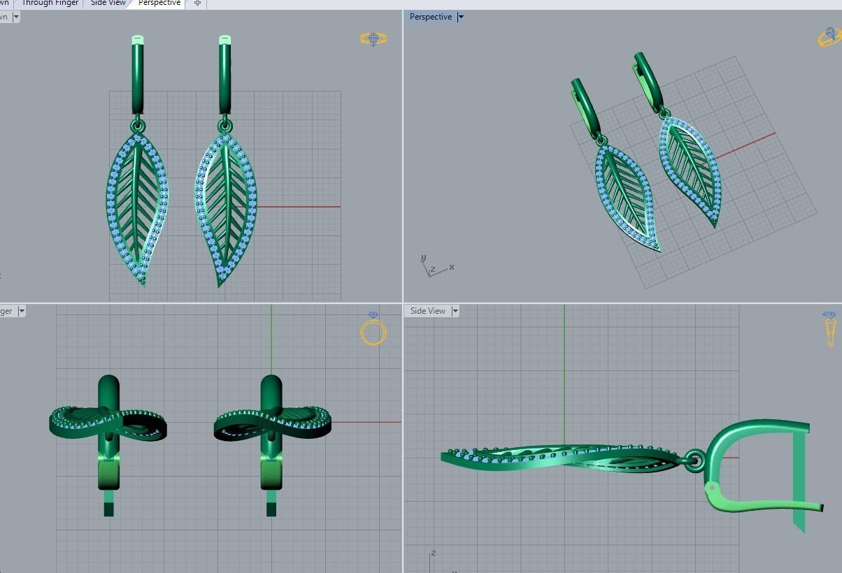 earrings 3D print model_3