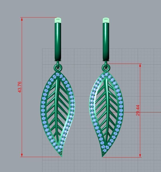 earrings 3D print model_7