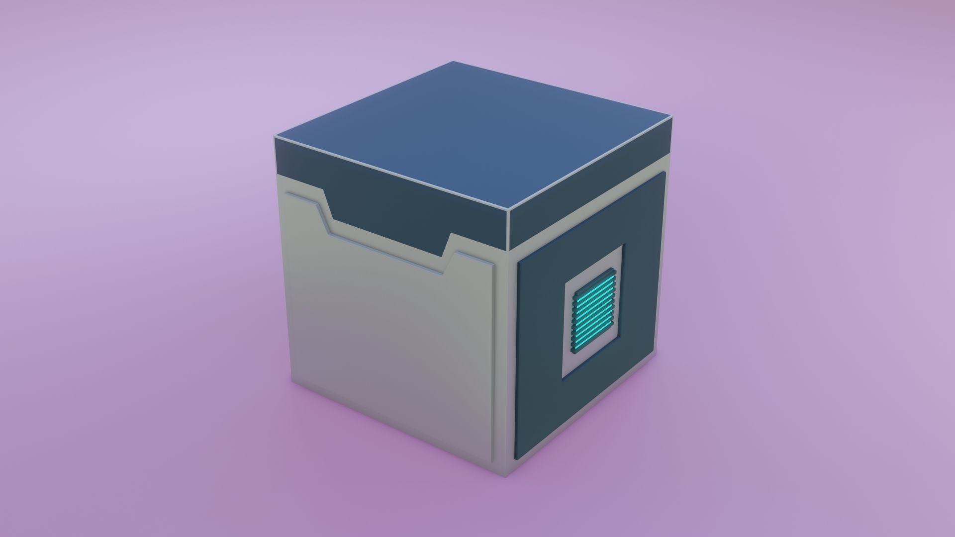 Unwilling the futuristic Sci-fi crate Low-poly 3D model_1