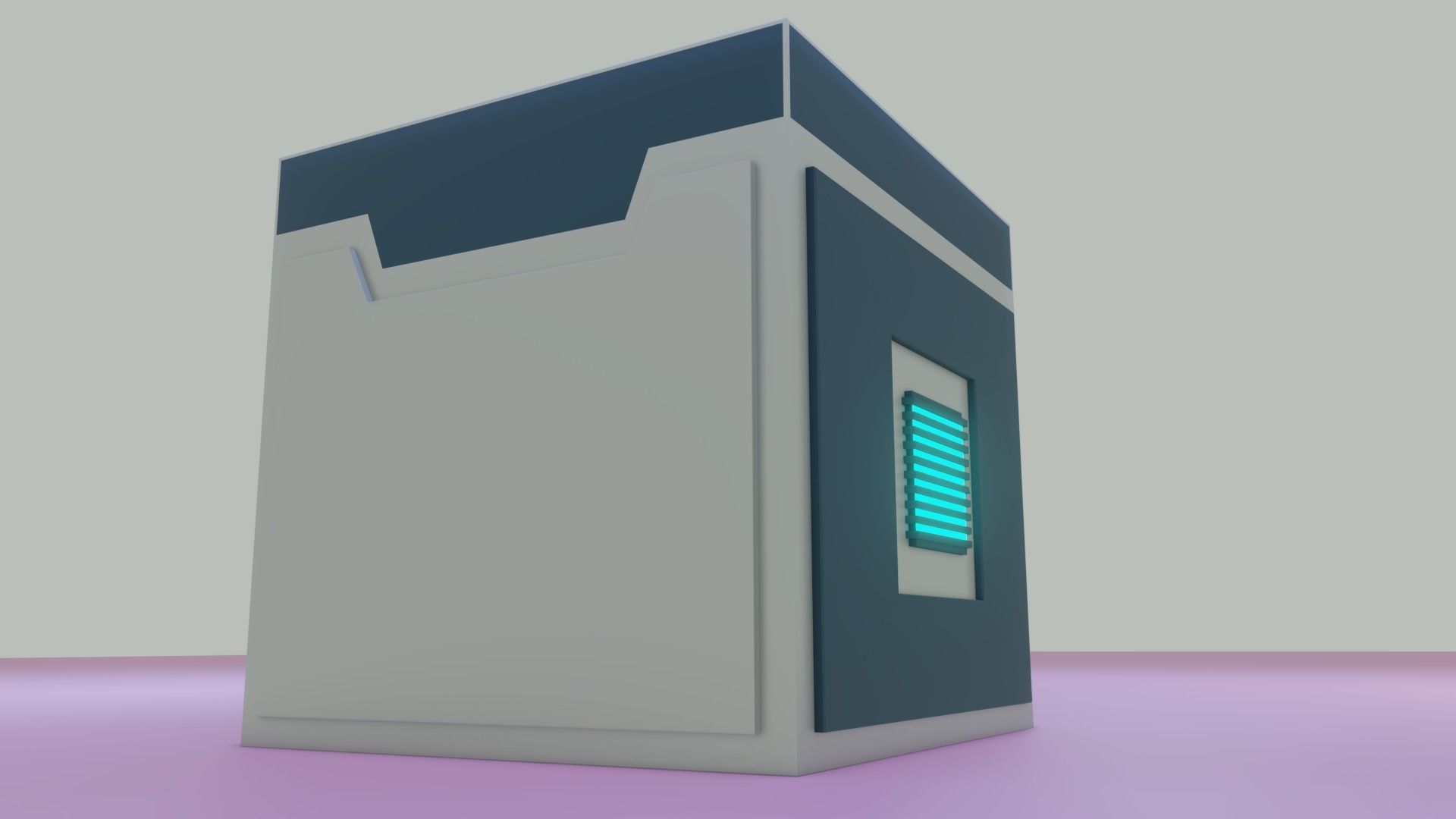 Unwilling the futuristic Sci-fi crate Low-poly 3D model_3