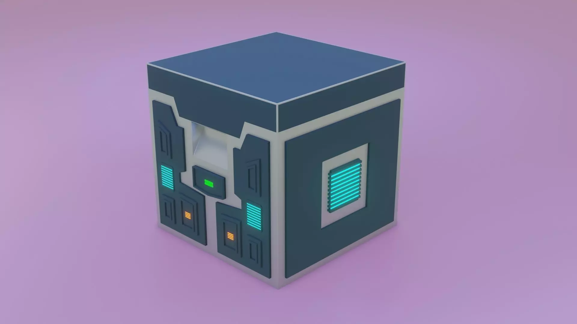 Unwilling the futuristic Sci-fi crate Low-poly 3D model_0