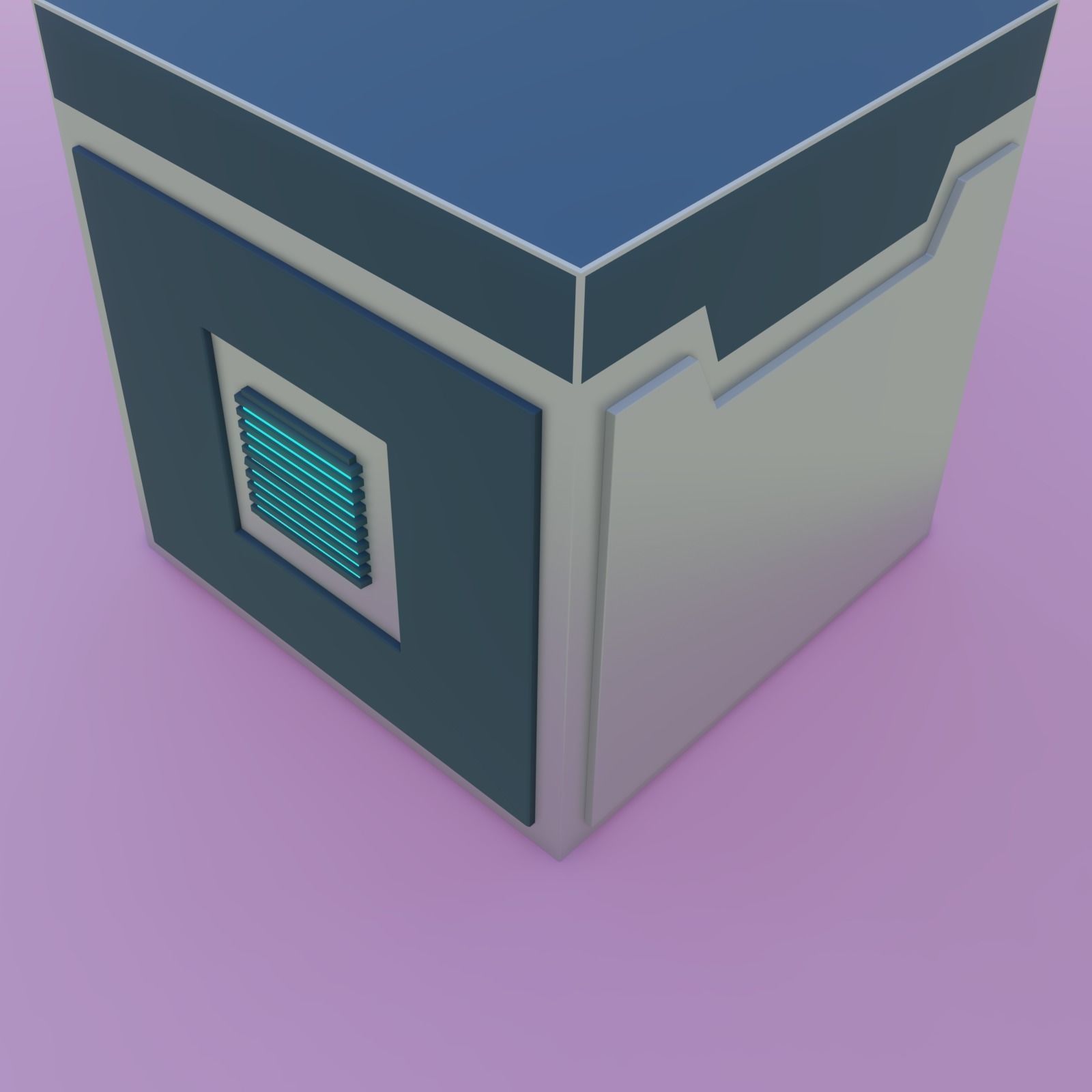 Unwilling the futuristic Sci-fi crate Low-poly 3D model_8