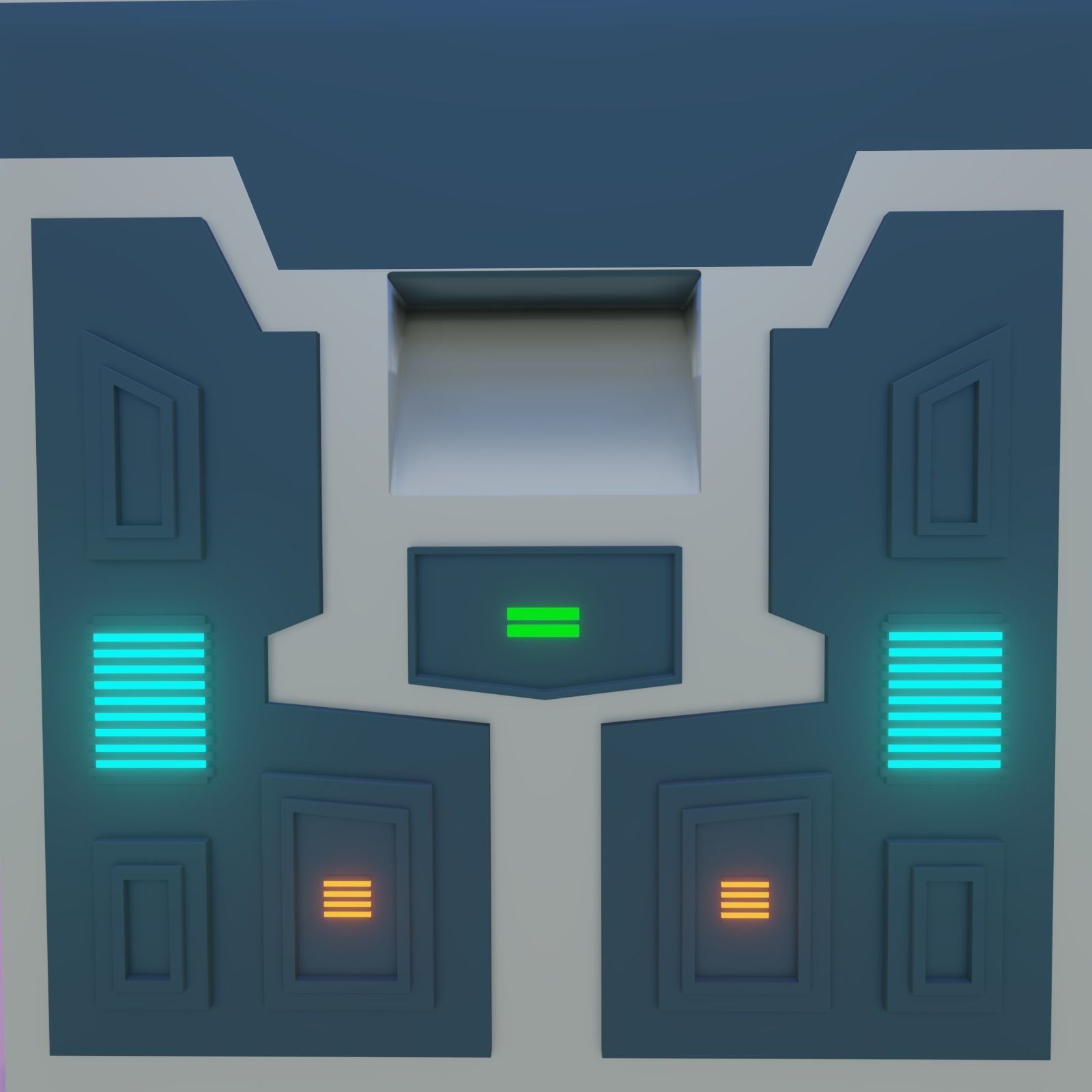 Unwilling the futuristic Sci-fi crate Low-poly 3D model_9