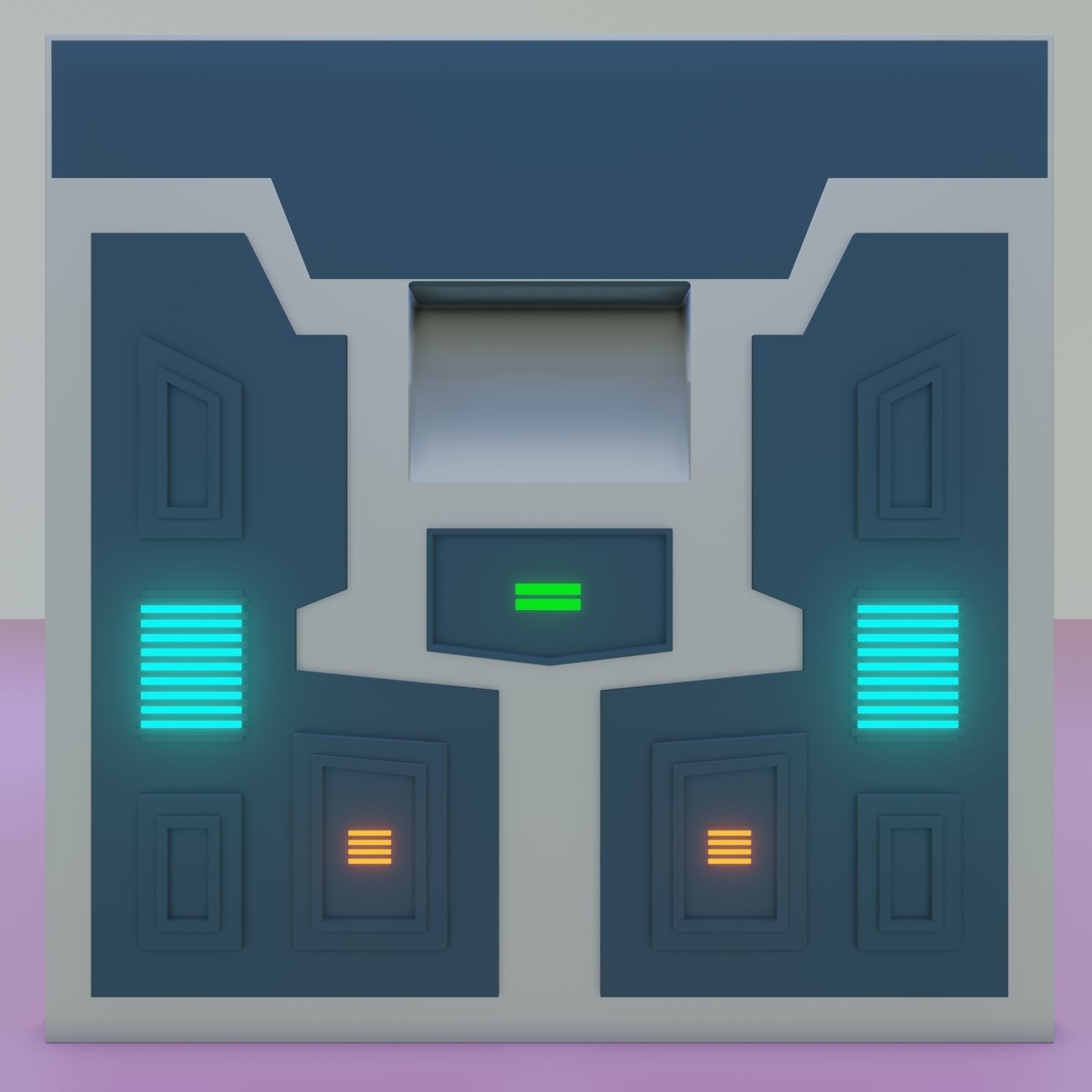 Unwilling the futuristic Sci-fi crate Low-poly 3D model_6