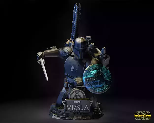 Paz Vizsla Bust - Star Wars 3D Models Ready for 3D printing 3D print model