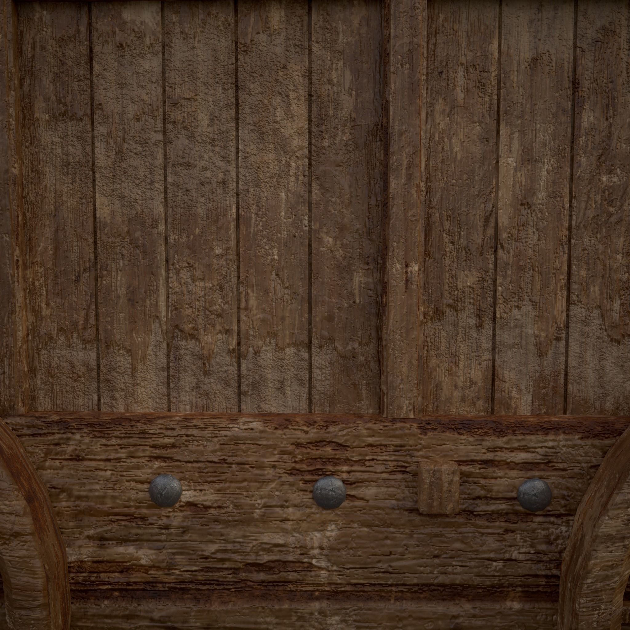 Medieval Wooden Escalade Low-poly 3D model_19