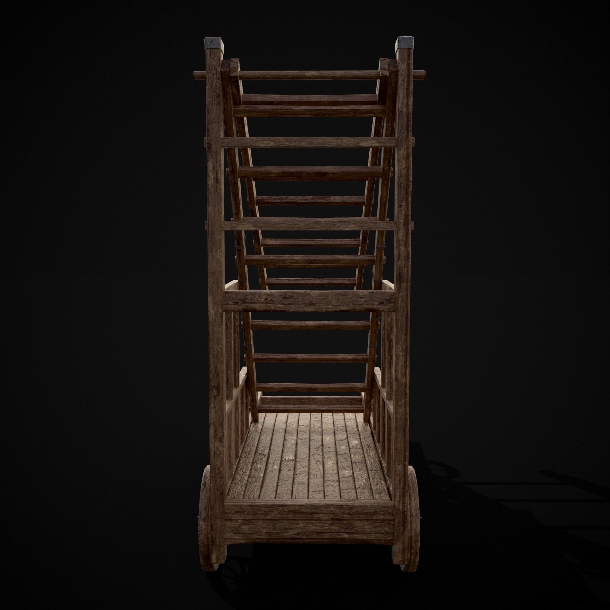 Medieval Wooden Escalade Low-poly 3D model_15