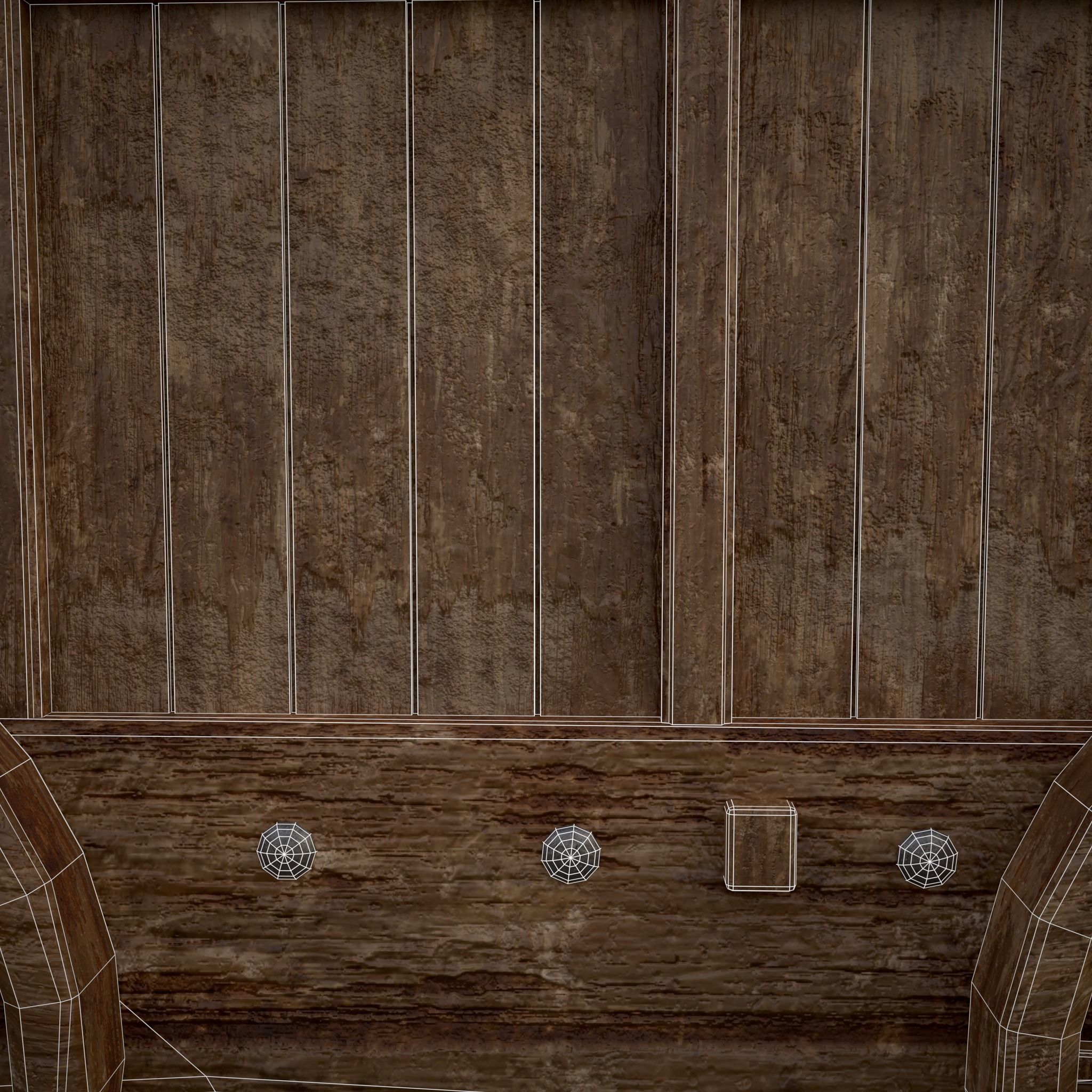 Medieval Wooden Escalade Low-poly 3D model_20