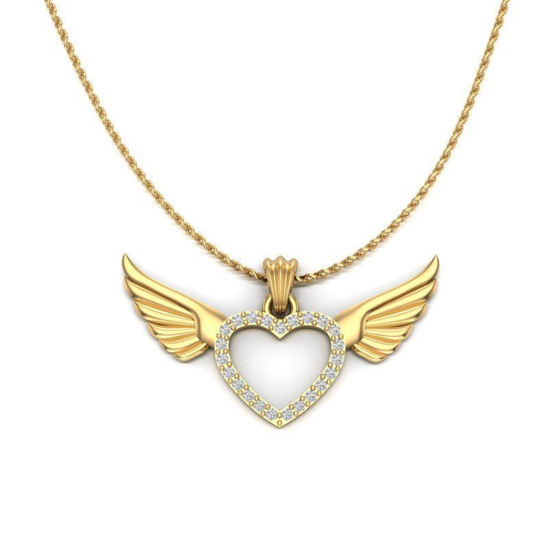 Angel Wings Necklace 3D print model_3