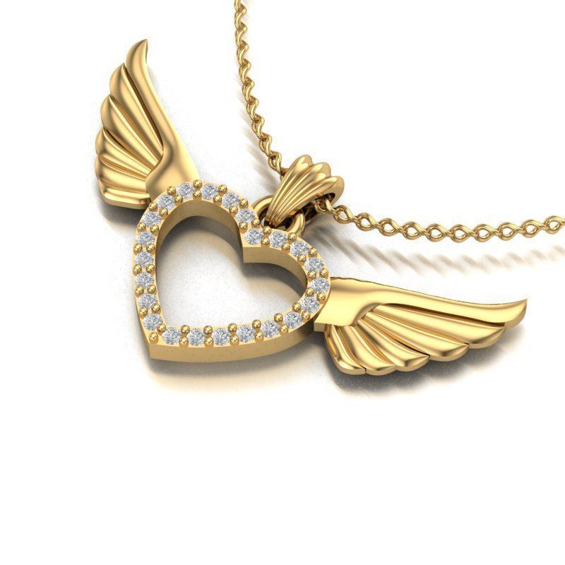 Angel Wings Necklace 3D print model_1
