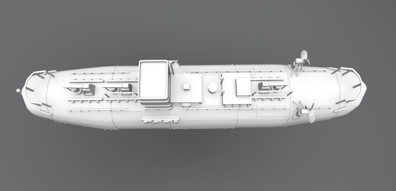 Bathyscaphe Trieste scale model  3D print model_3