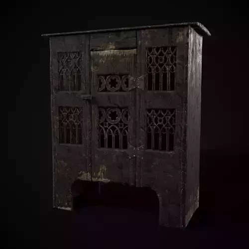 Small Gothic Cabinet Low-poly 3D model Small Gothic Cabinet Low-poly 3D model