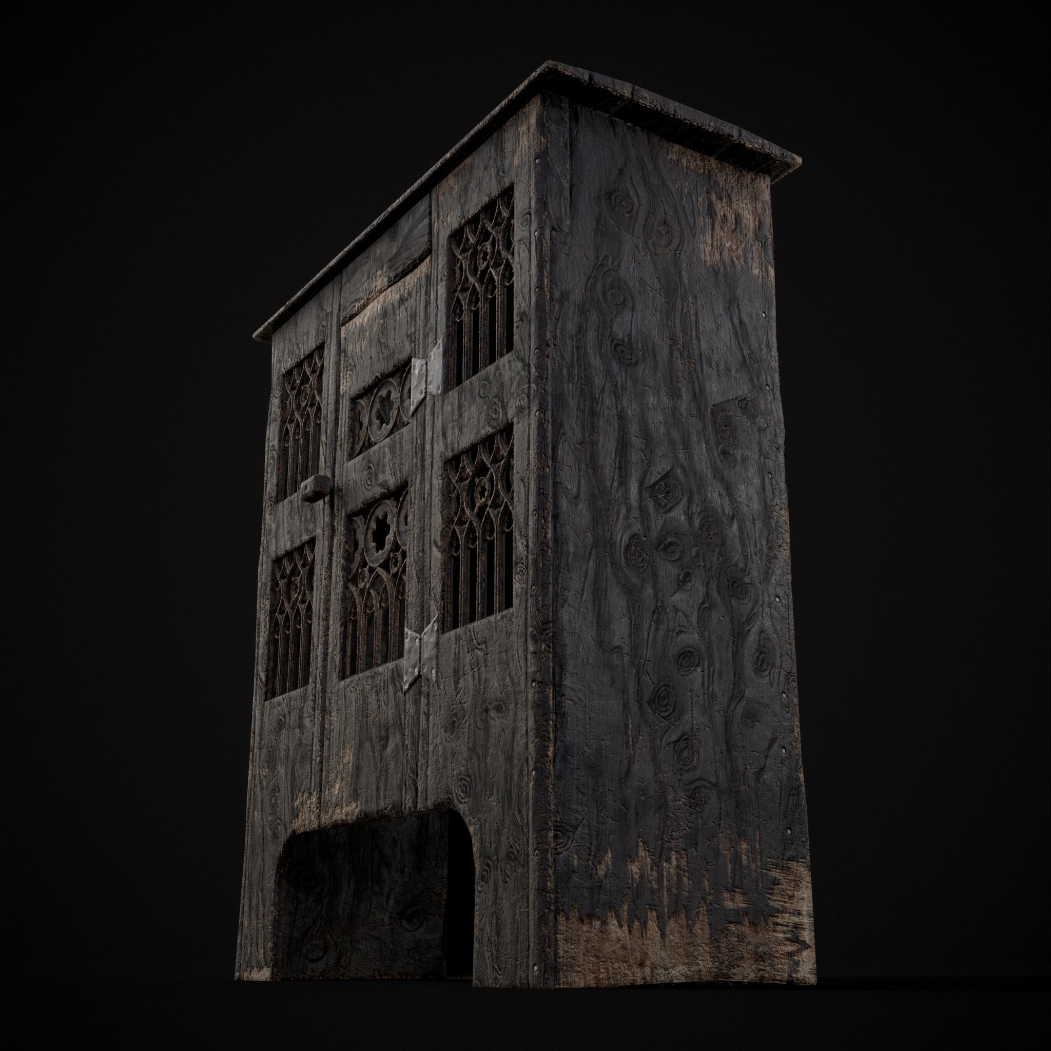 Small Gothic Cabinet Low-poly 3D model_35