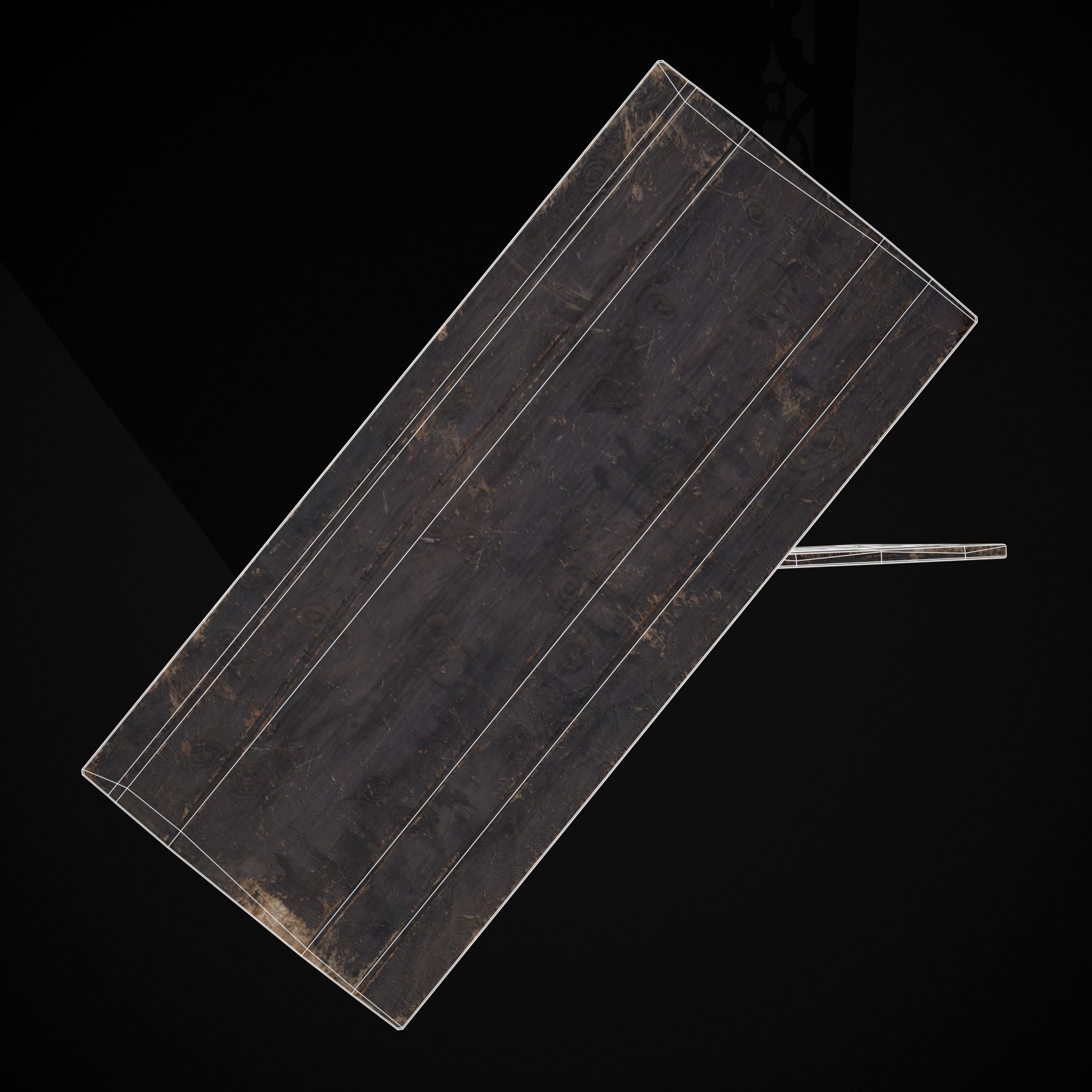 Small Gothic Cabinet Low-poly 3D model_14