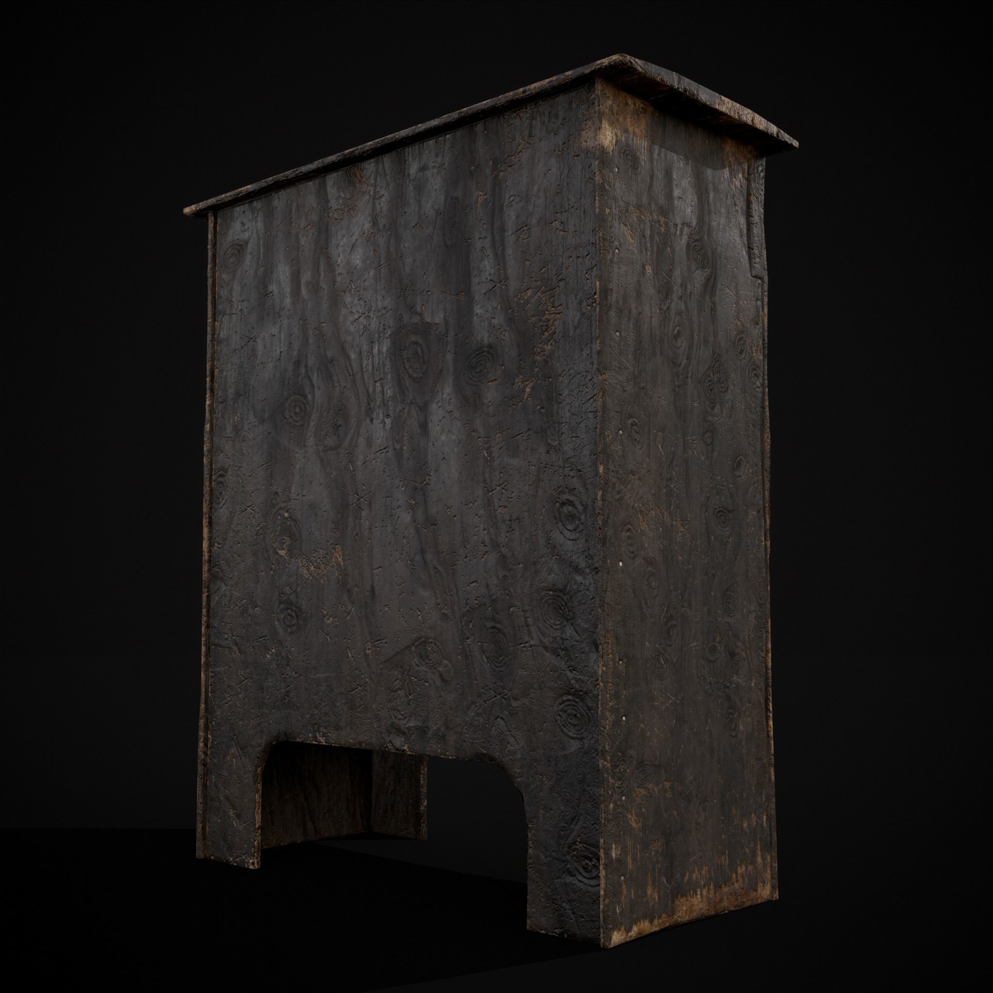 Small Gothic Cabinet Low-poly 3D model_33