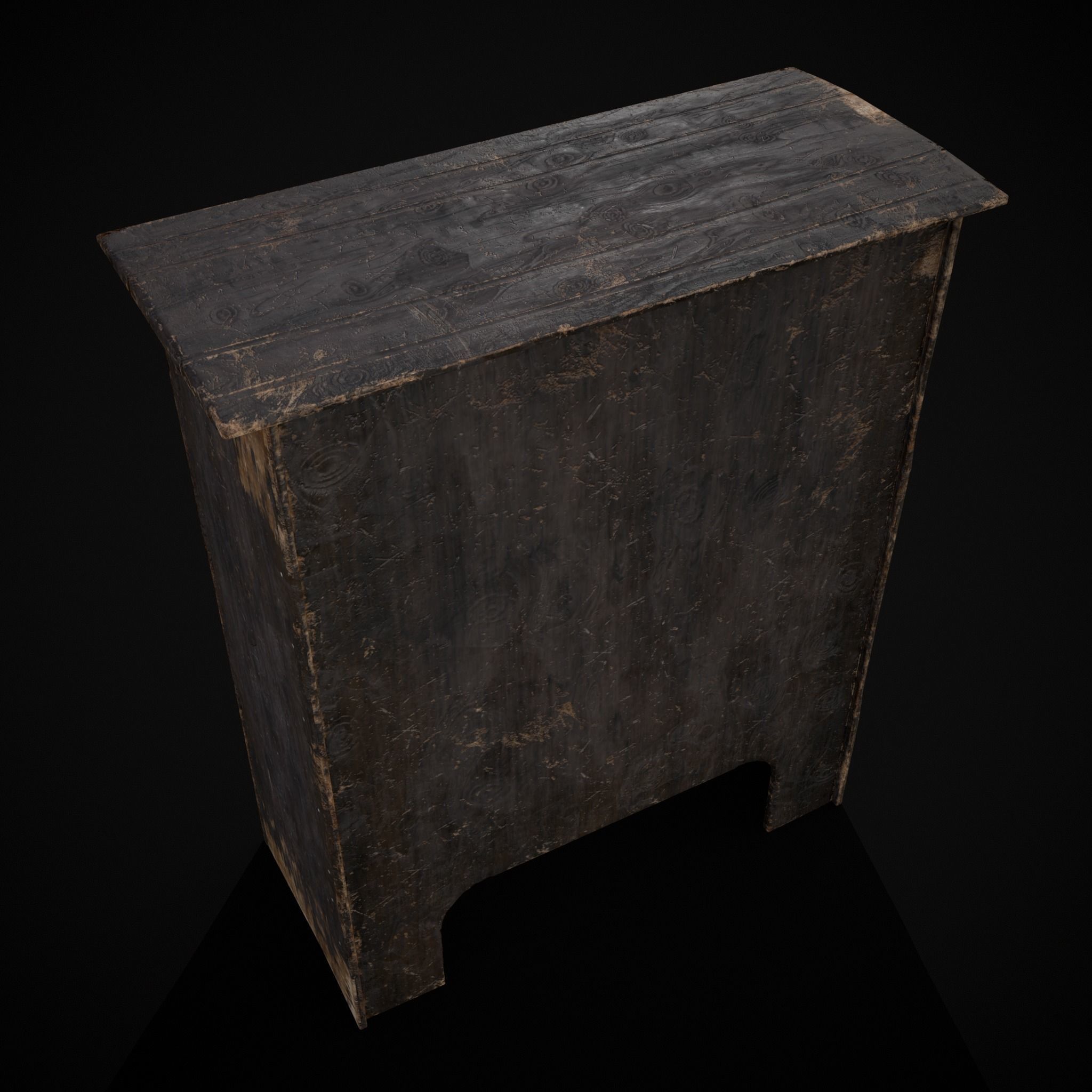 Small Gothic Cabinet Low-poly 3D model_31