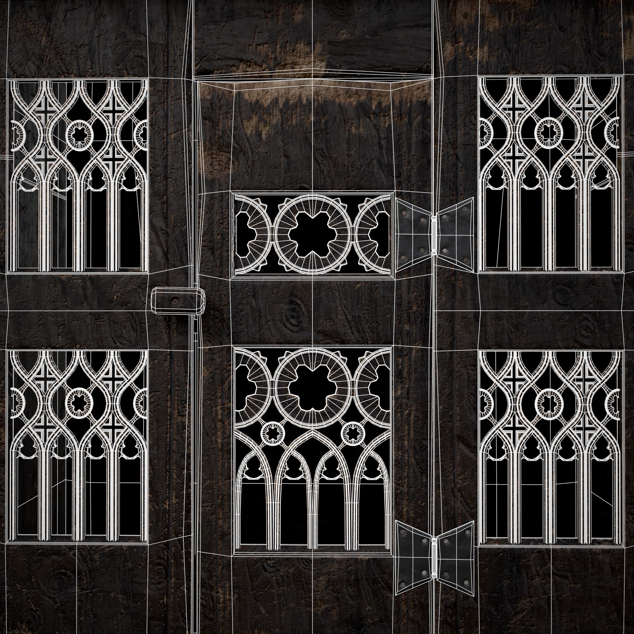 Small Gothic Cabinet Low-poly 3D model_20