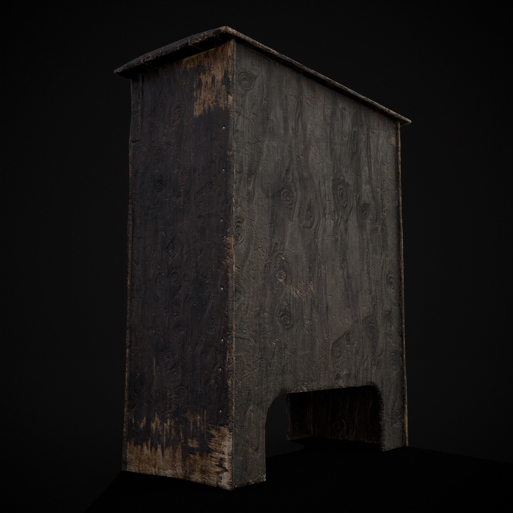 Small Gothic Cabinet Low-poly 3D model_25