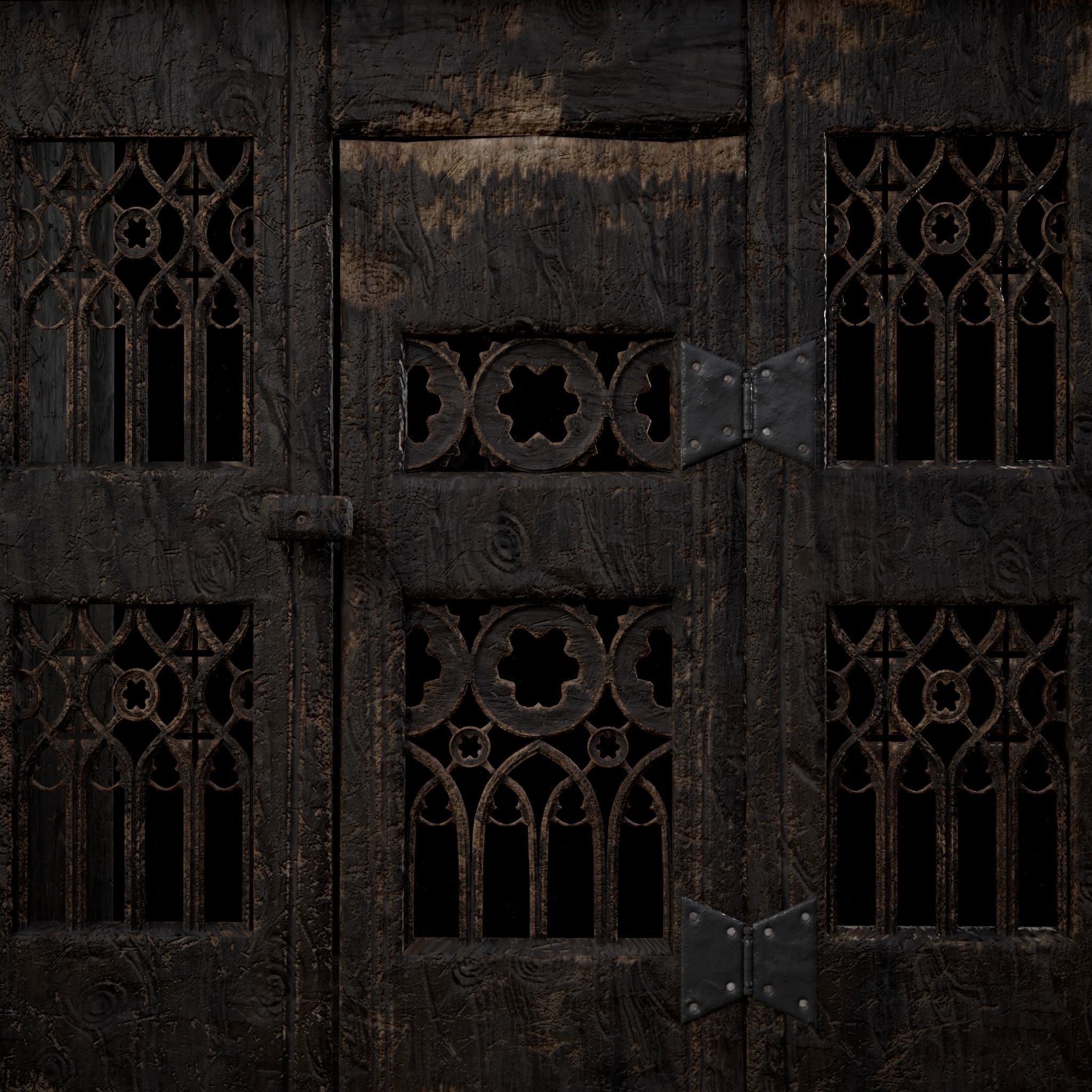 Small Gothic Cabinet Low-poly 3D model_19