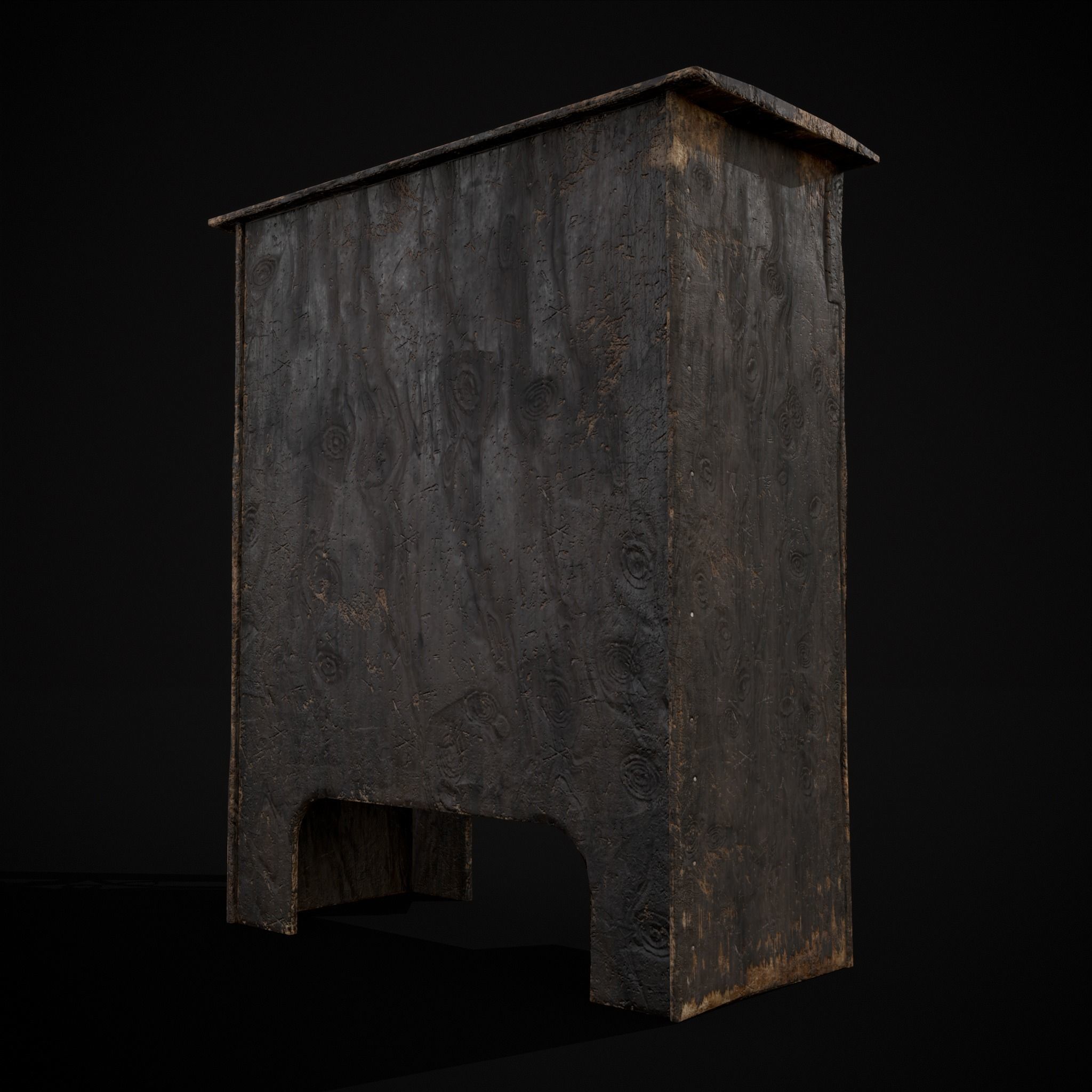 Small Gothic Cabinet Low-poly 3D model_9