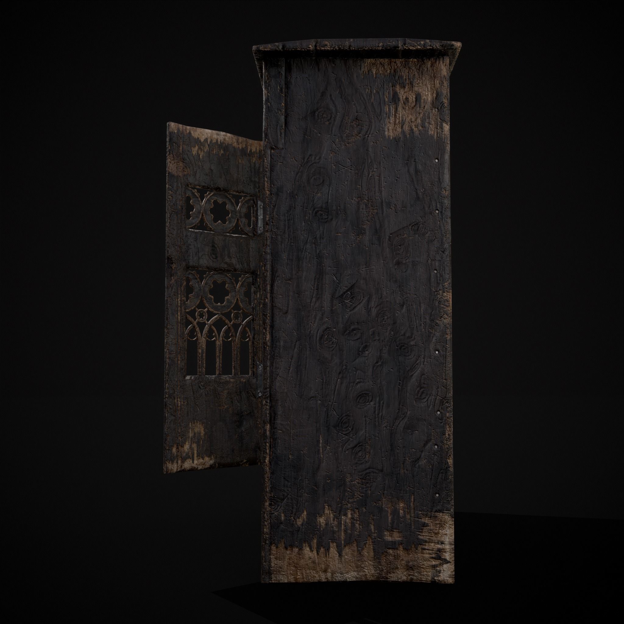 Small Gothic Cabinet Low-poly 3D model_11