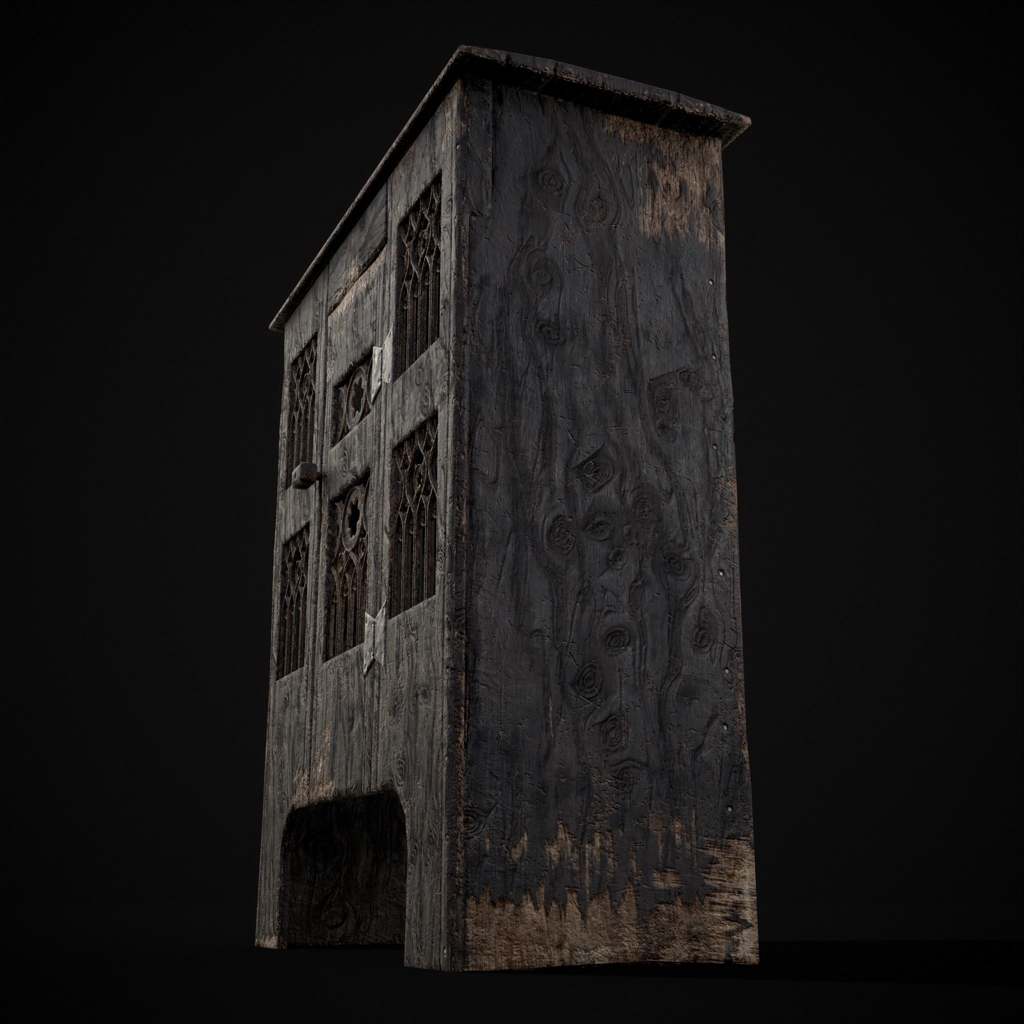 Small Gothic Cabinet Low-poly 3D model_27