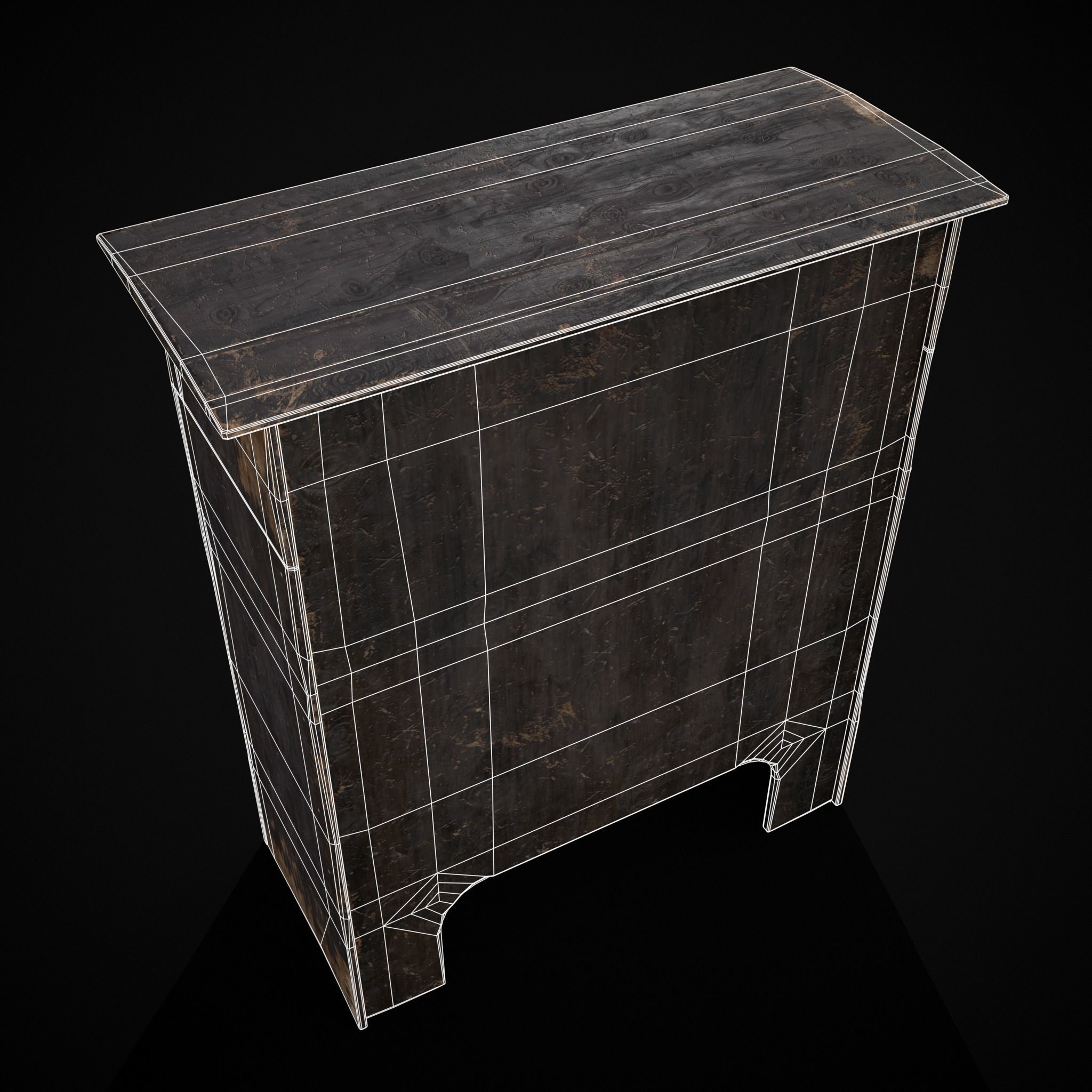 Small Gothic Cabinet Low-poly 3D model_32