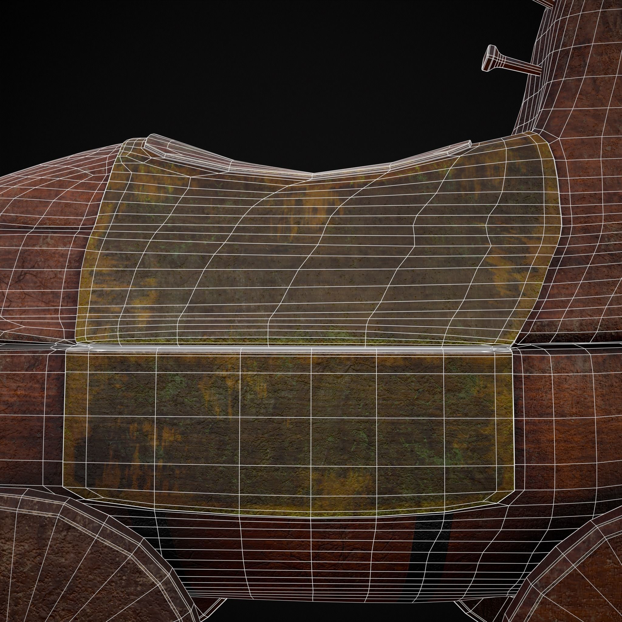 Medieval Horse Pull Along Low-poly 3D model_10