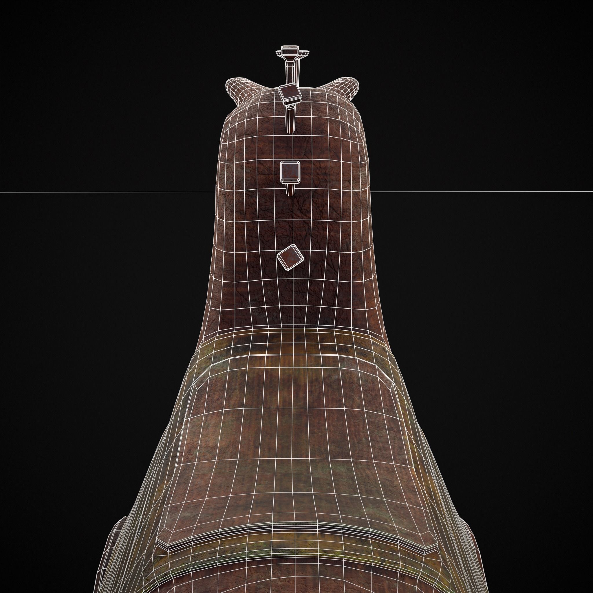 Medieval Horse Pull Along Low-poly 3D model_32