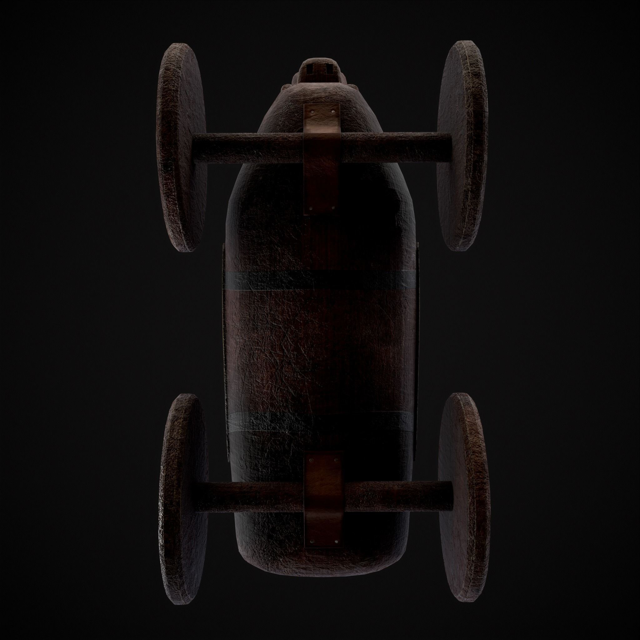 Medieval Horse Pull Along Low-poly 3D model_13