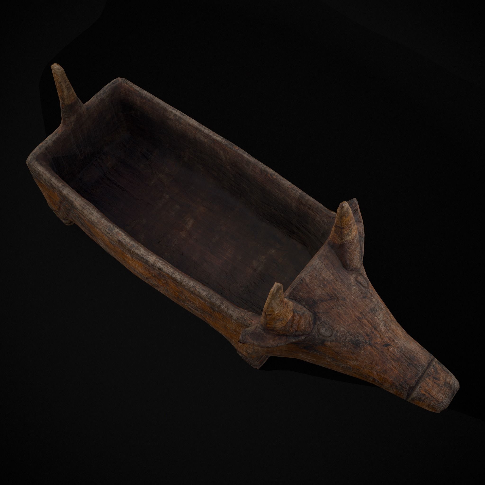 Medieval Carved Pig Container Low-poly 3D model_31
