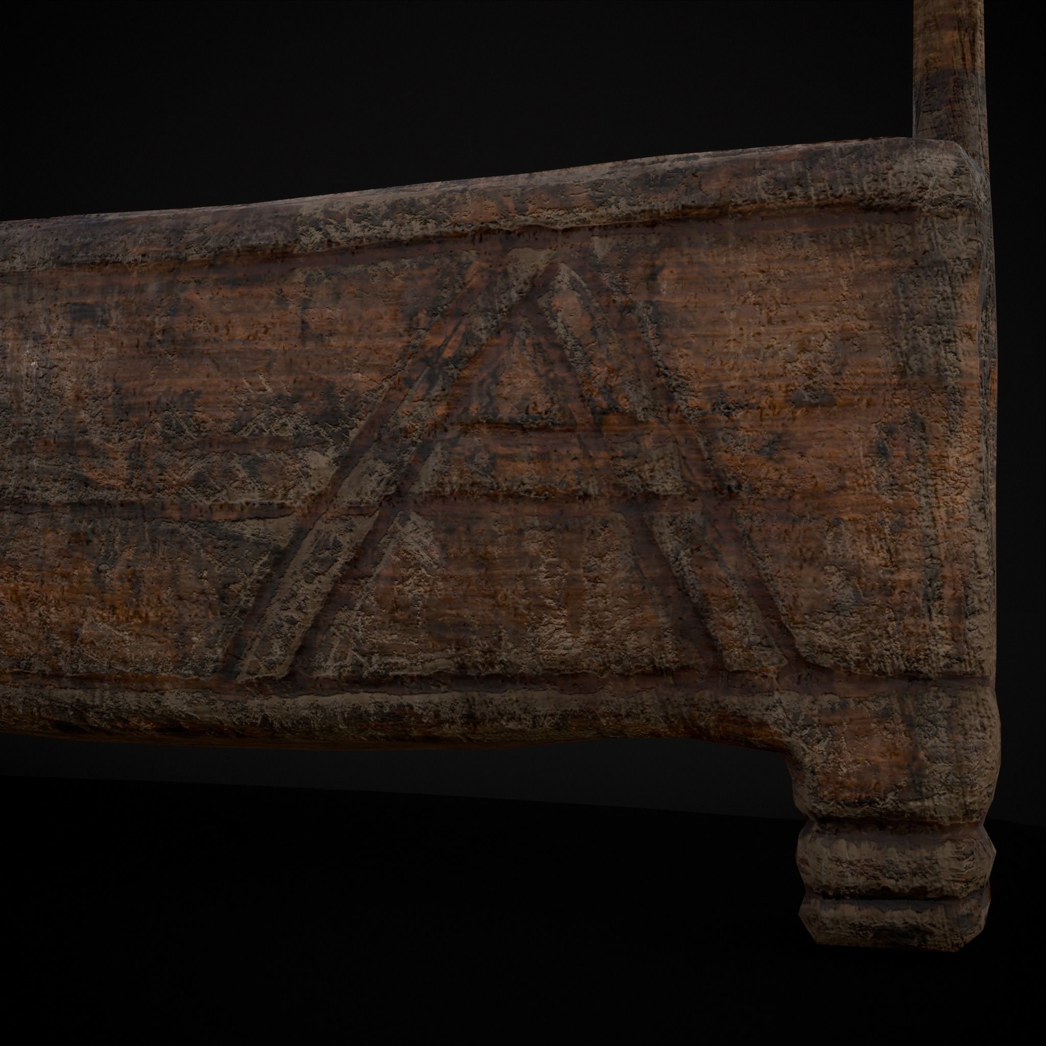 Medieval Carved Pig Container Low-poly 3D model_19