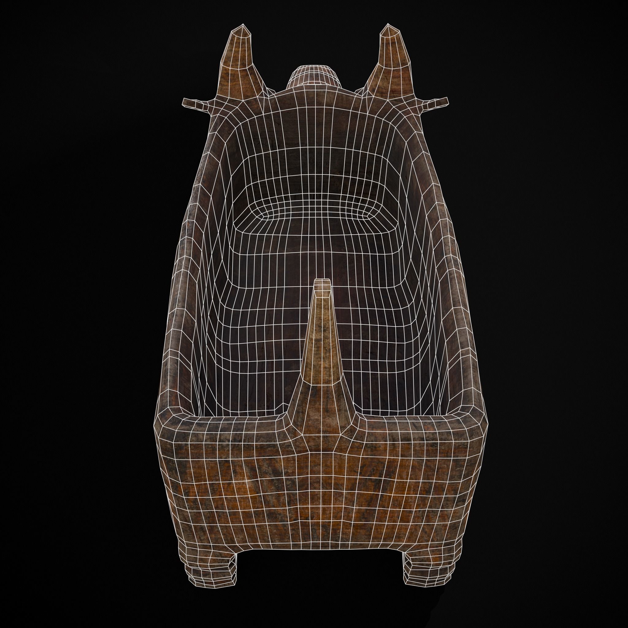 Medieval Carved Pig Container Low-poly 3D model_18