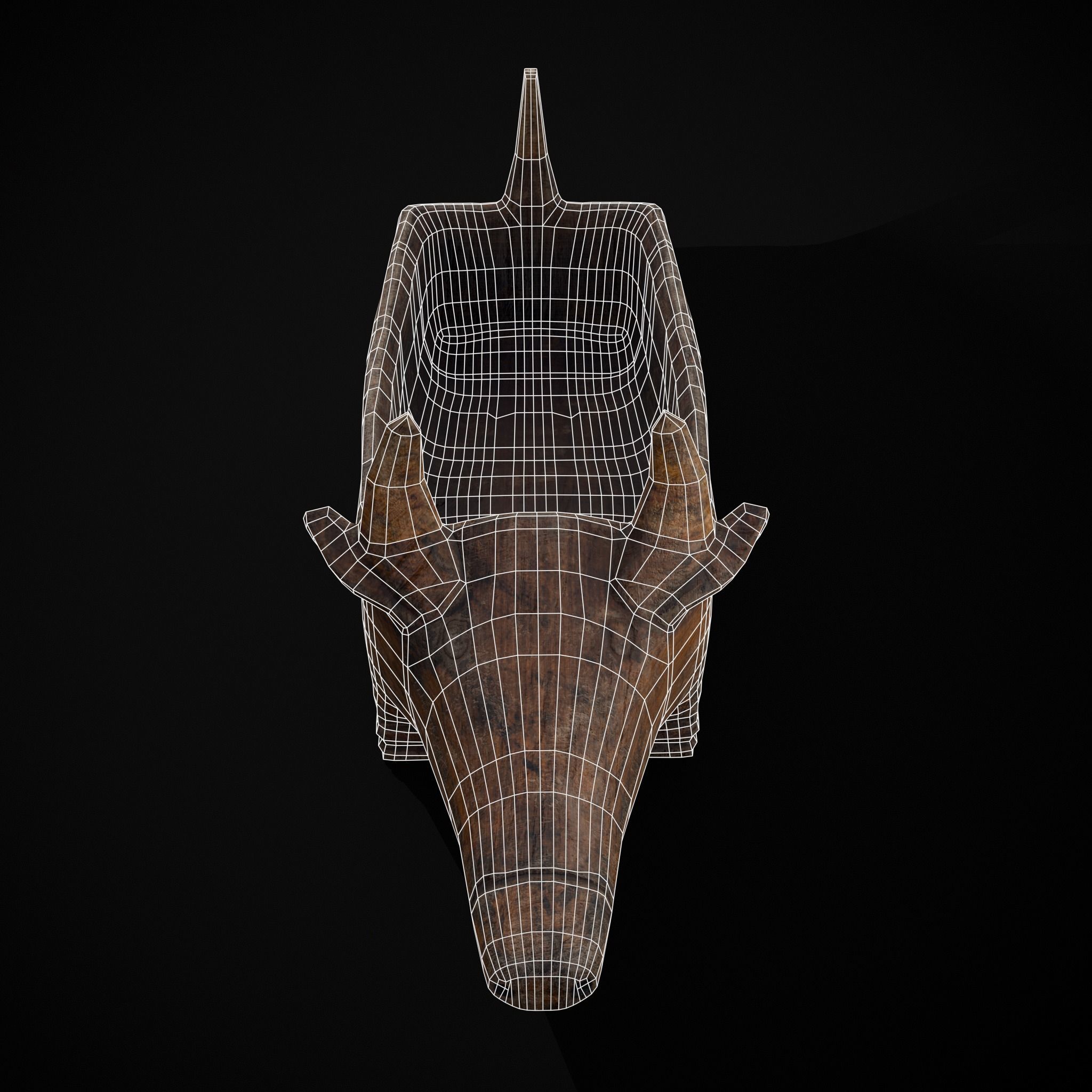 Medieval Carved Pig Container Low-poly 3D model_4