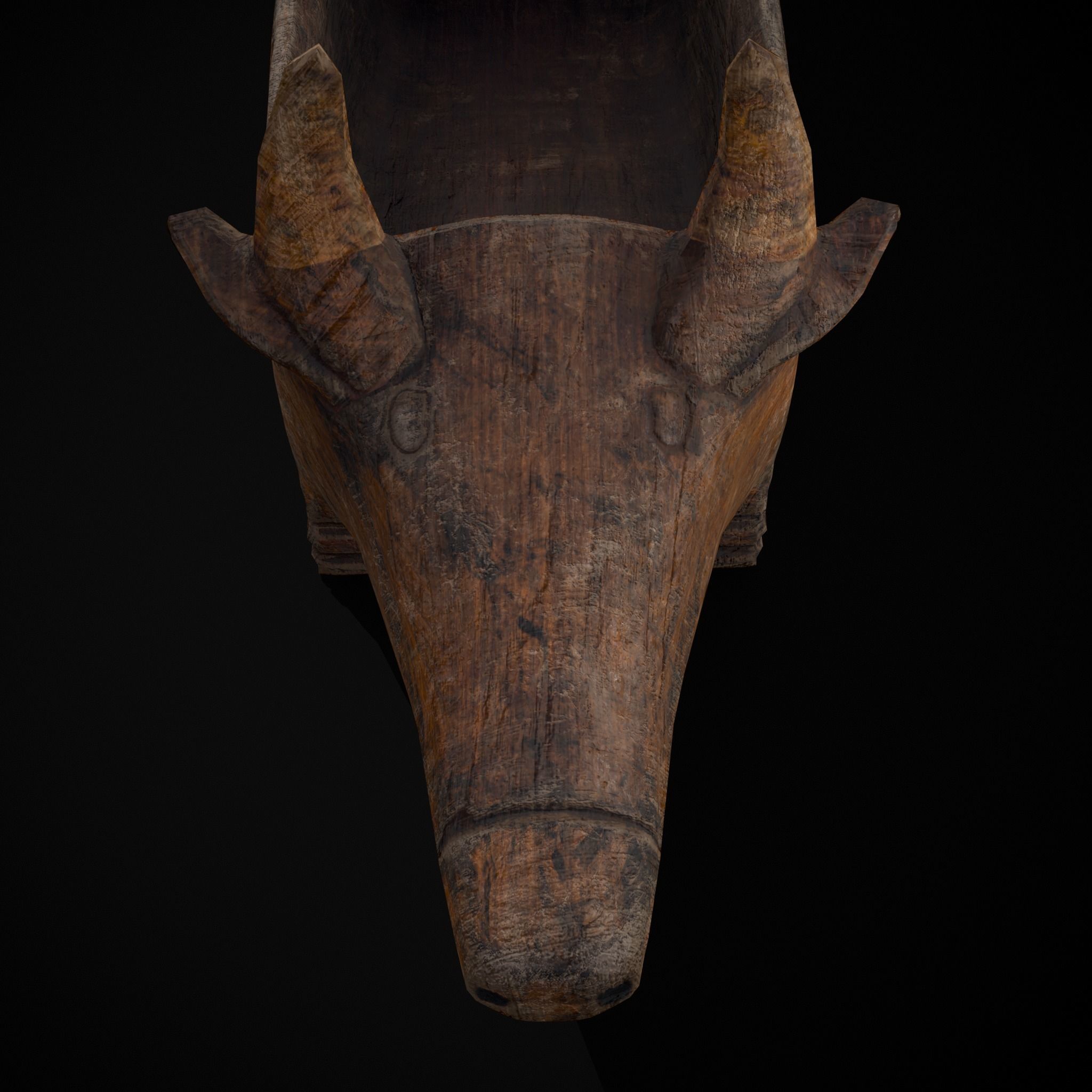 Medieval Carved Pig Container Low-poly 3D model_25