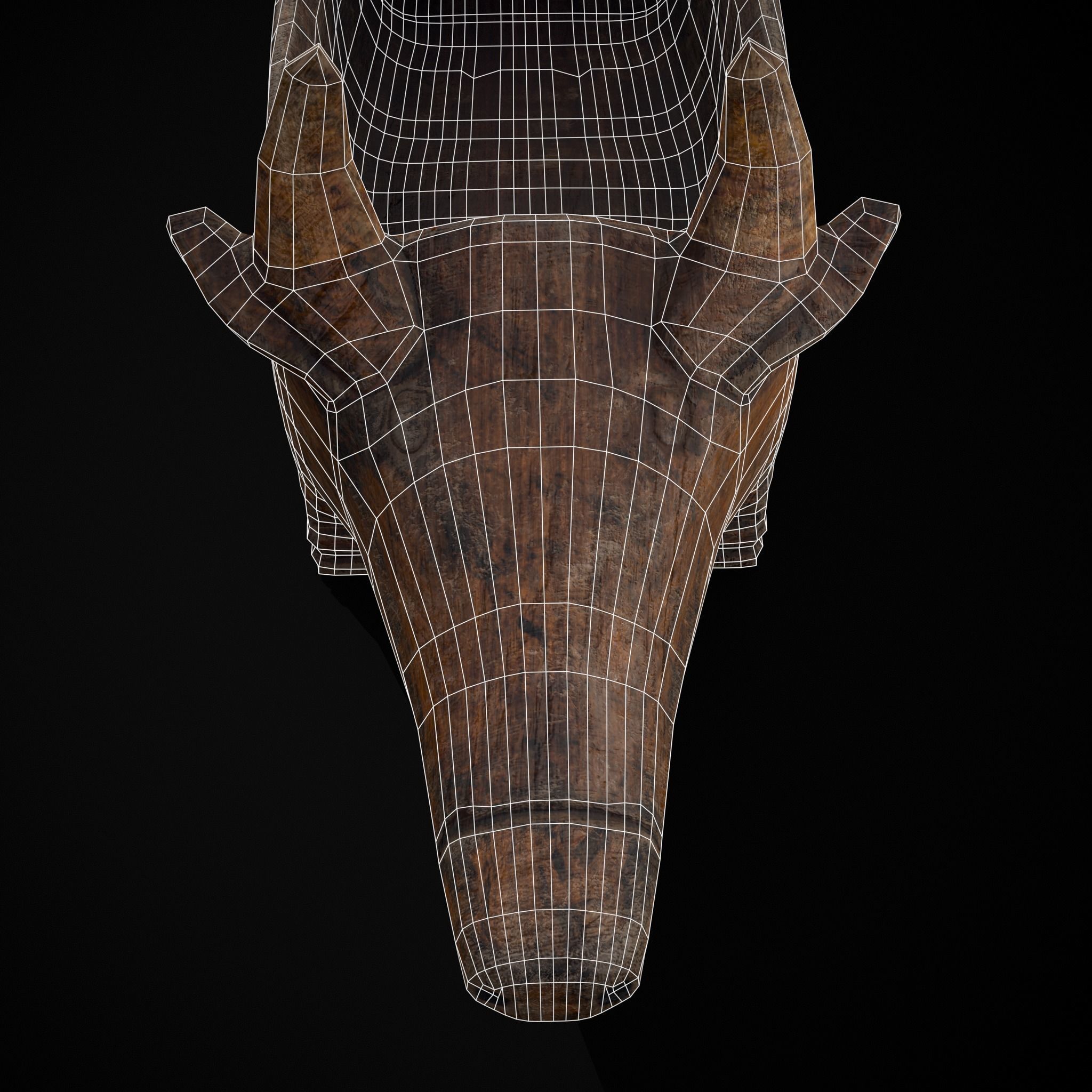 Medieval Carved Pig Container Low-poly 3D model_26