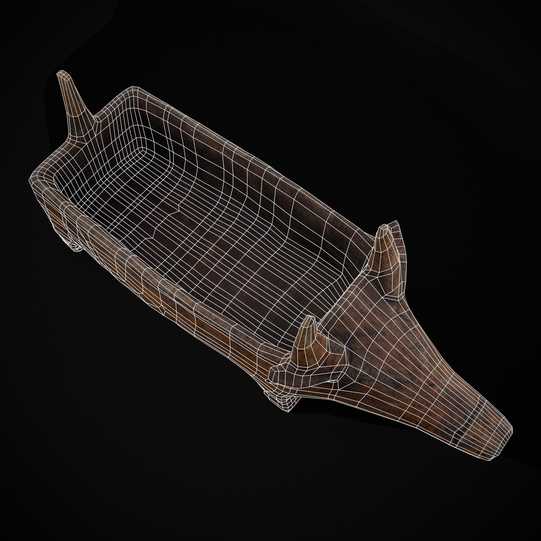 Medieval Carved Pig Container Low-poly 3D model_32