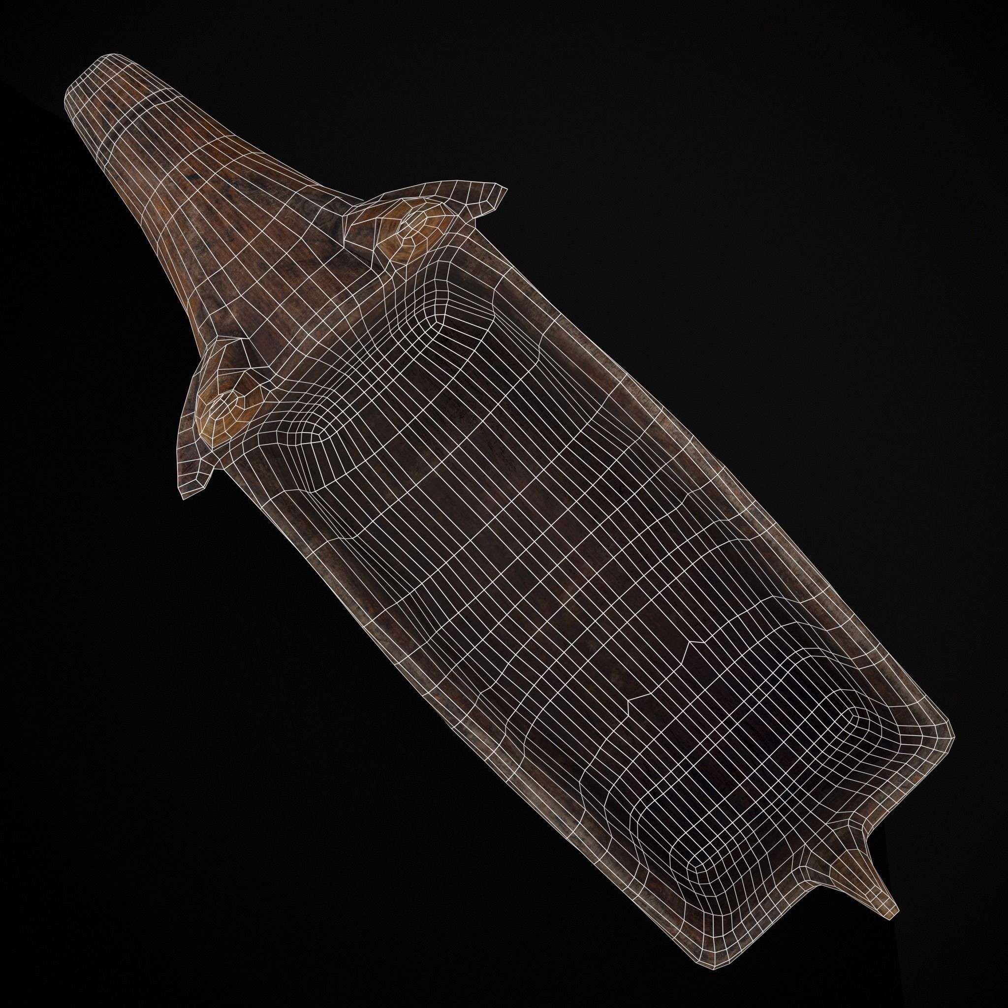 Medieval Carved Pig Container Low-poly 3D model_16