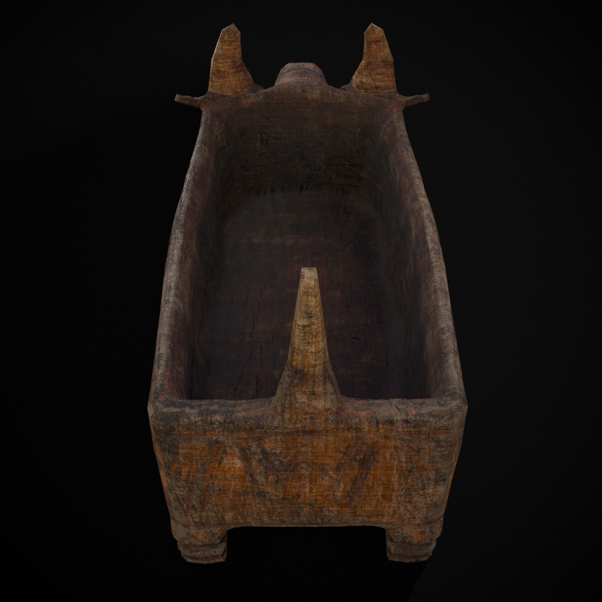 Medieval Carved Pig Container Low-poly 3D model_17