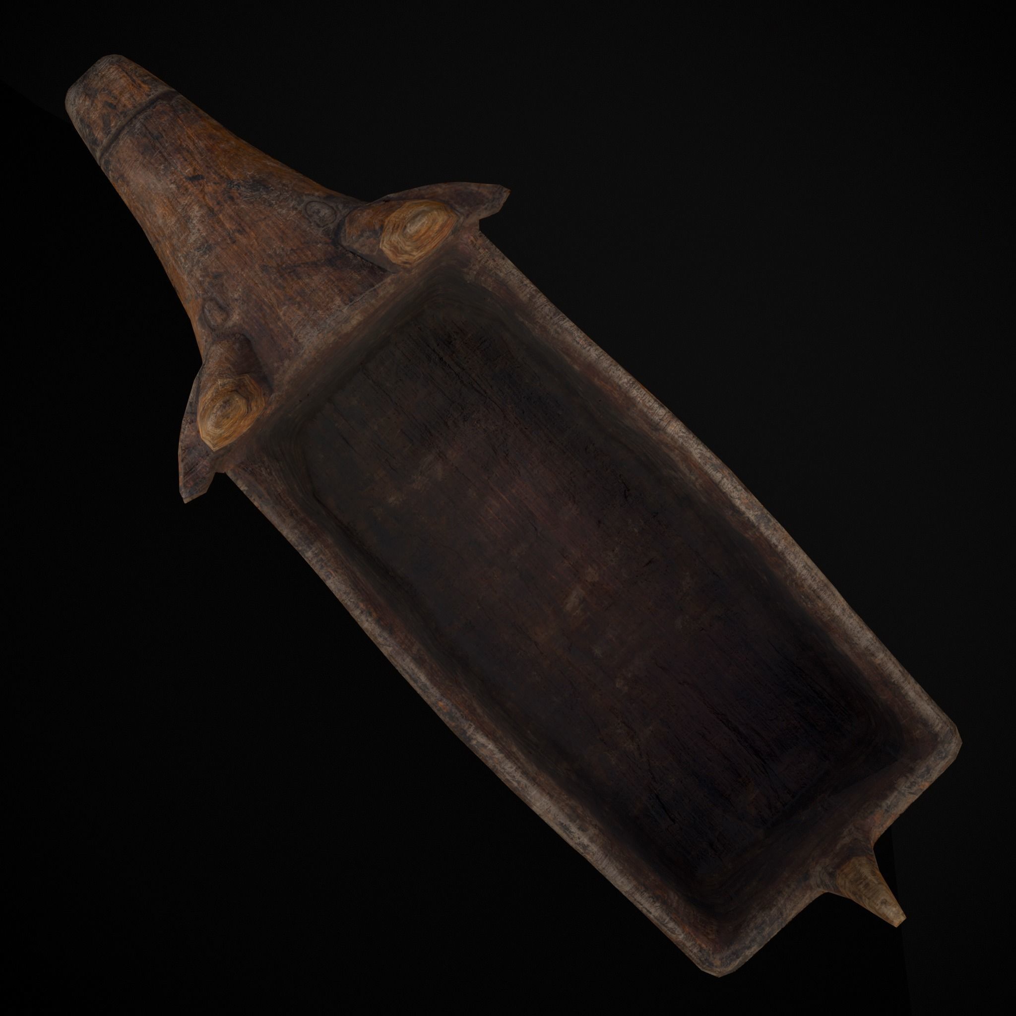 Medieval Carved Pig Container Low-poly 3D model_15