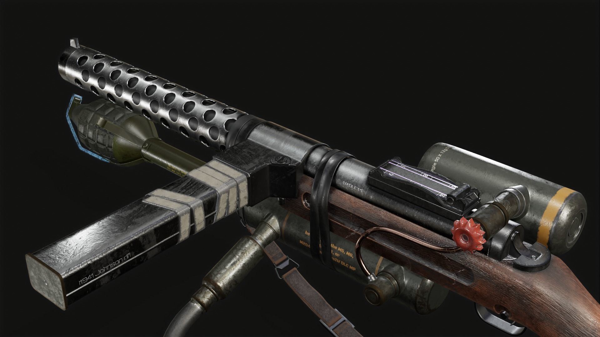 sterling submachine gun 3D model_4