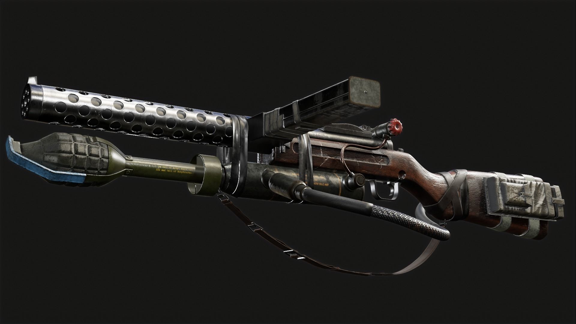 sterling submachine gun 3D model_1